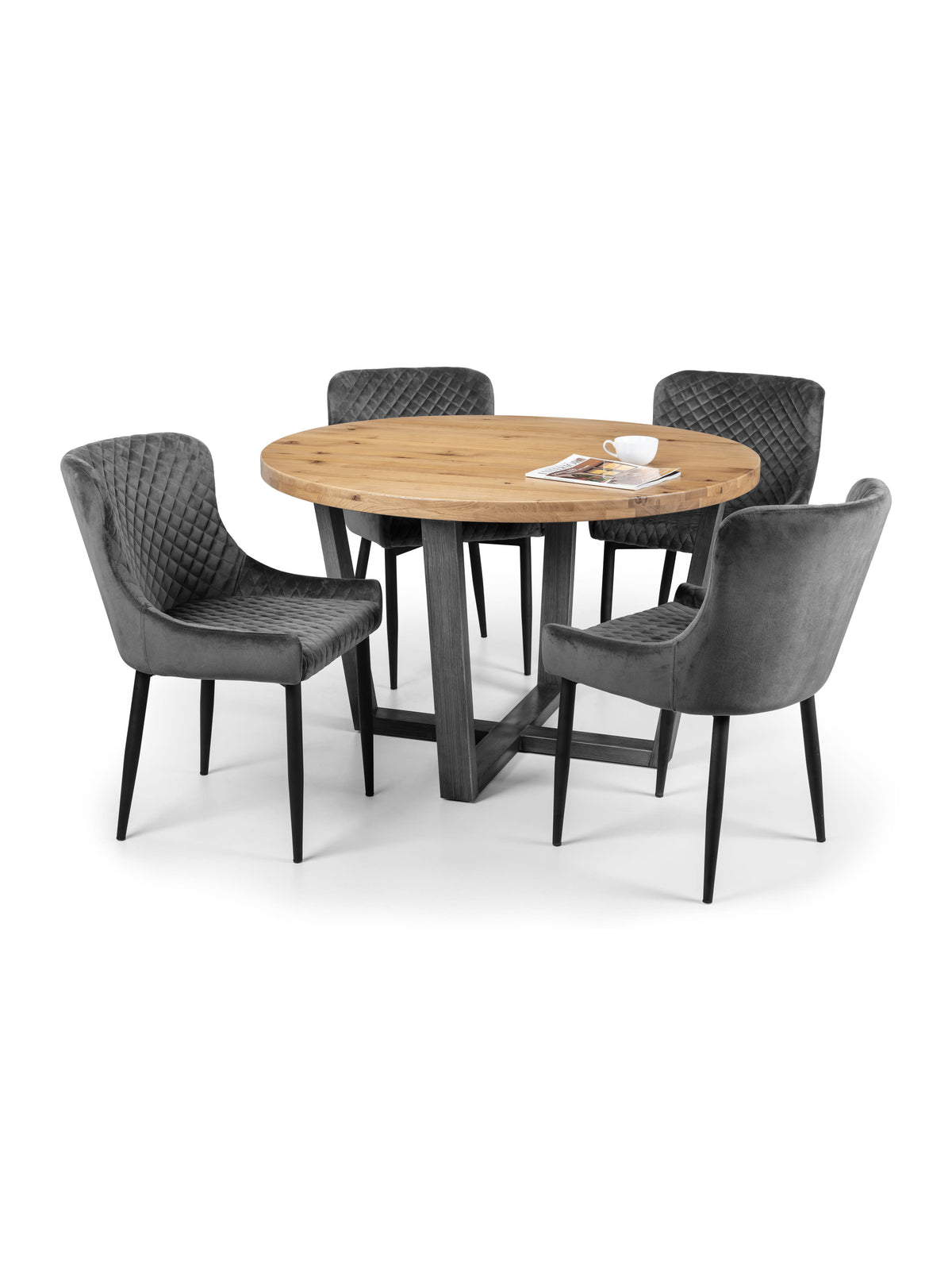Luxe Velvet Dining Chairs - Grey (Set Of 2)
