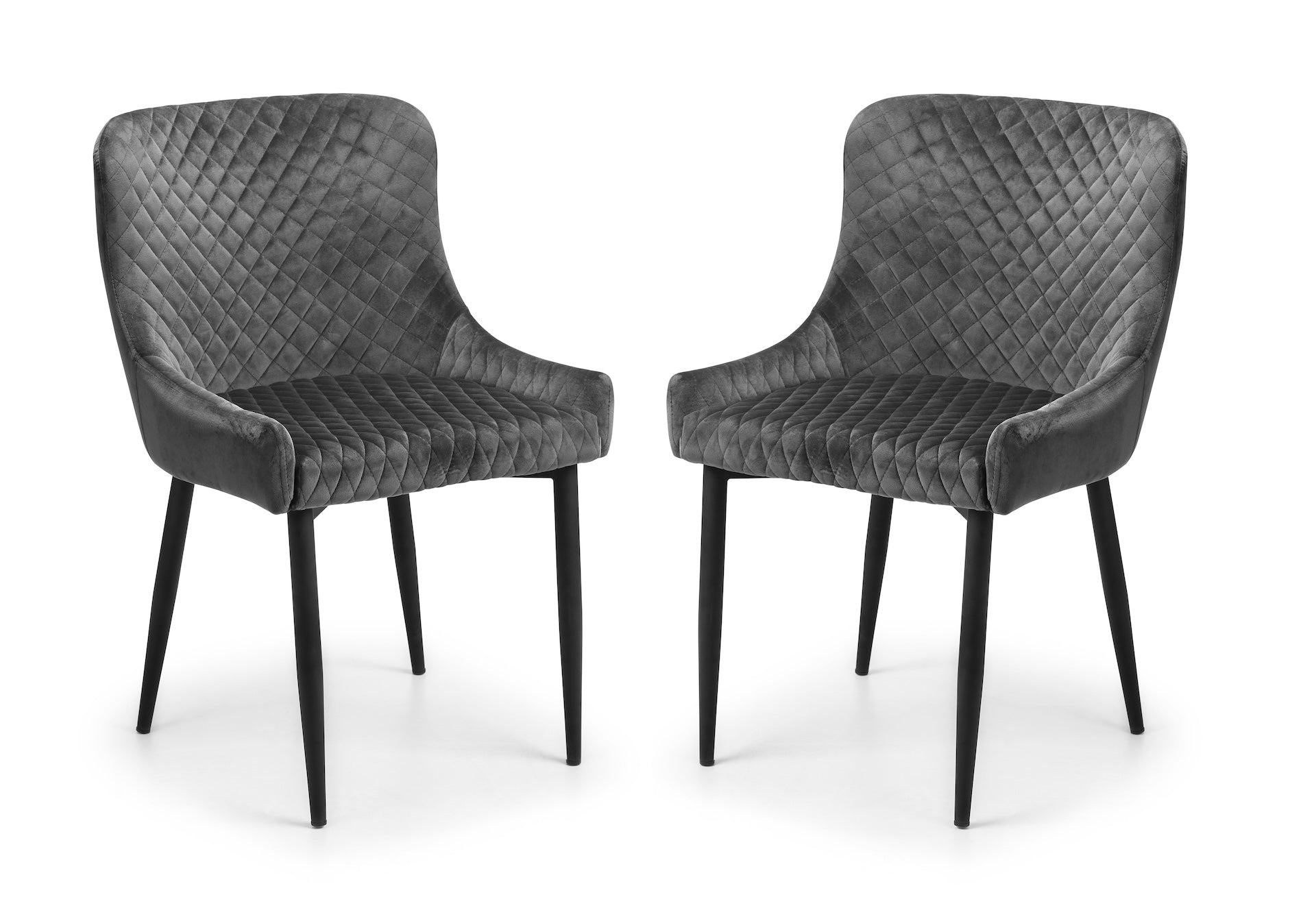 Luxe Velvet Dining Chairs - Grey (Set Of 2) – Julian Bowen