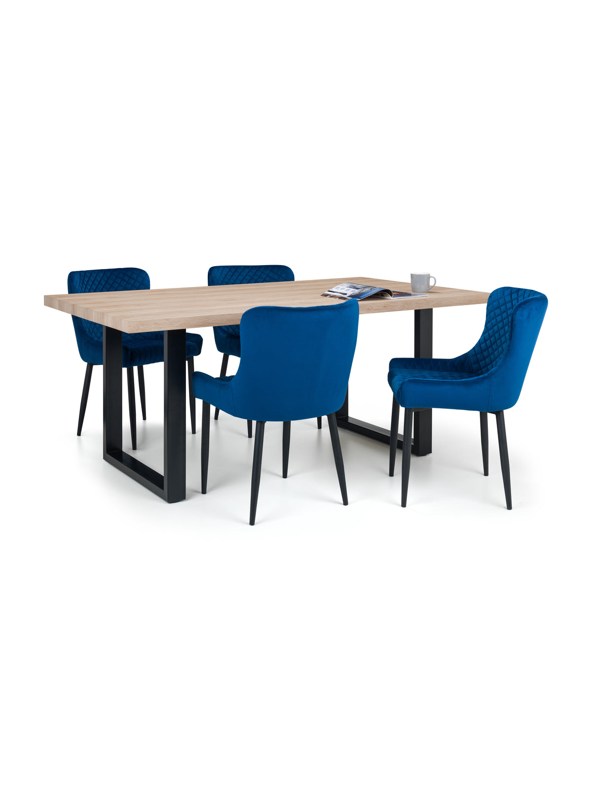 Luxe Velvet Dining Chairs - Blue (Set Of 2)