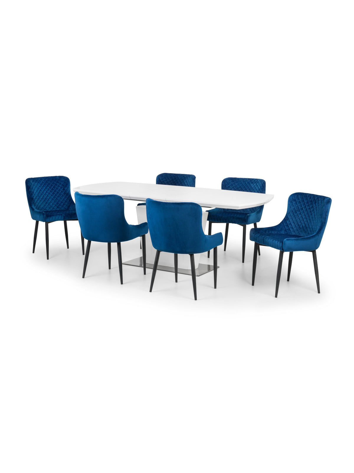 Luxe Velvet Dining Chairs - Blue (Set Of 2)
