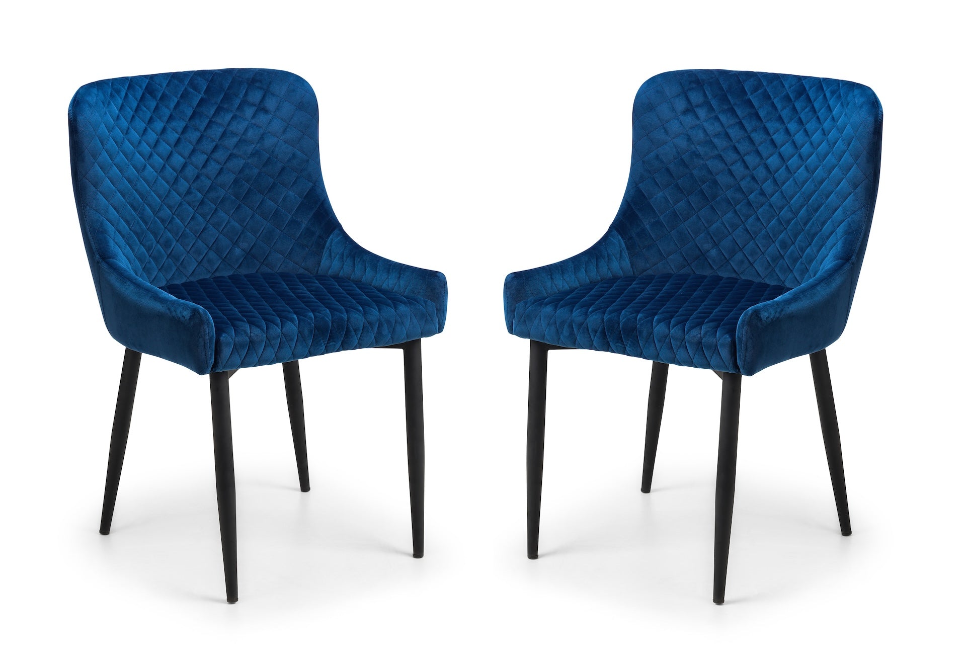 Luxe Velvet Dining Chairs - Blue (Set Of 2) – Julian Bowen