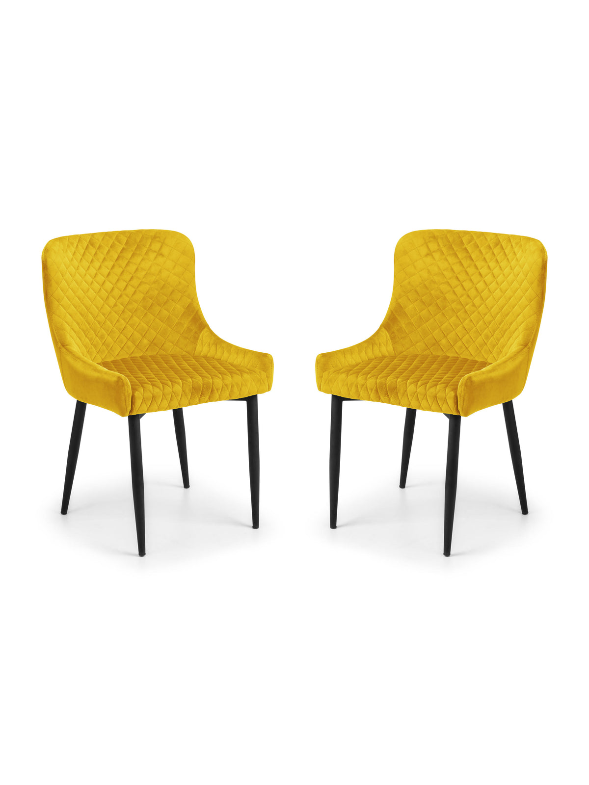 Luxe Velvet Dining Chairs - Mustard (Set Of 2)