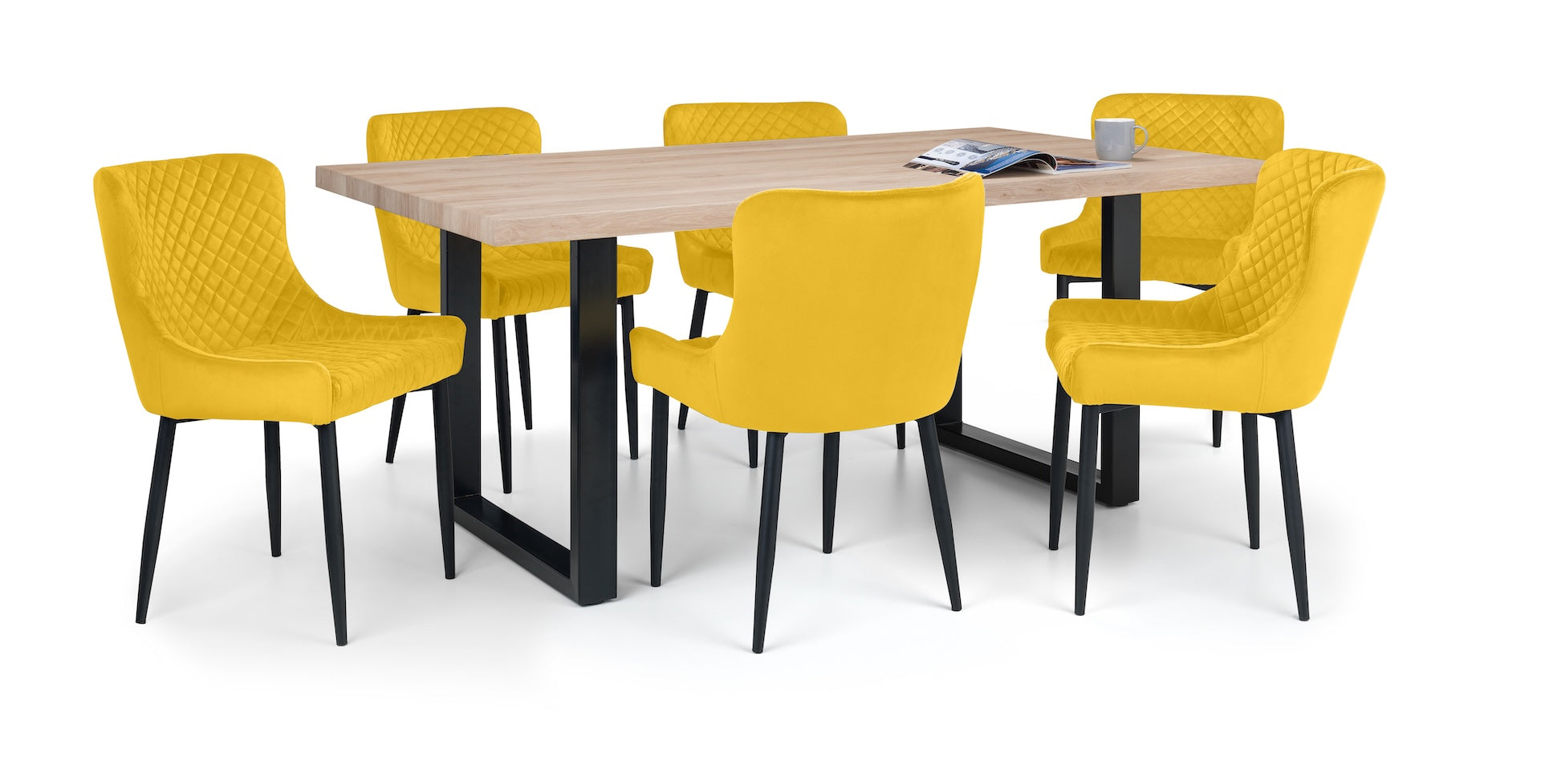Luxe Velvet Dining Chairs - Mustard (Set Of 2) – Julian Bowen, view 8