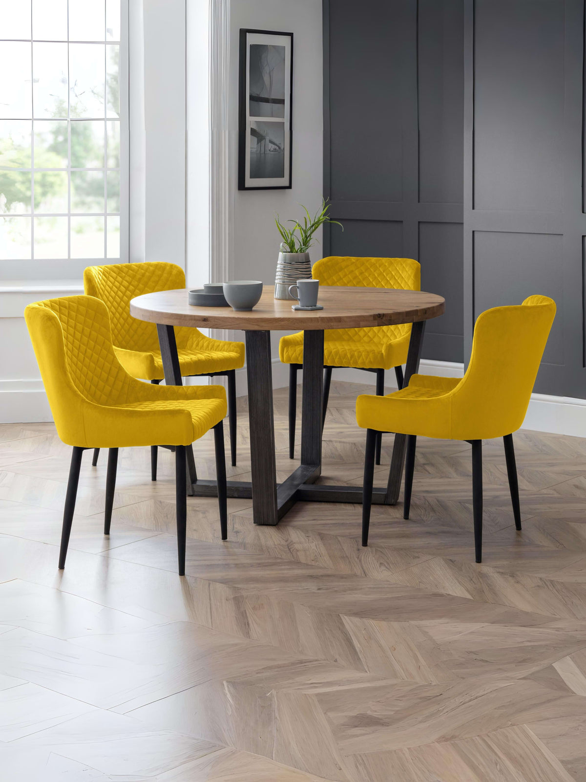 Luxe Velvet Dining Chairs - Mustard (Set Of 2)