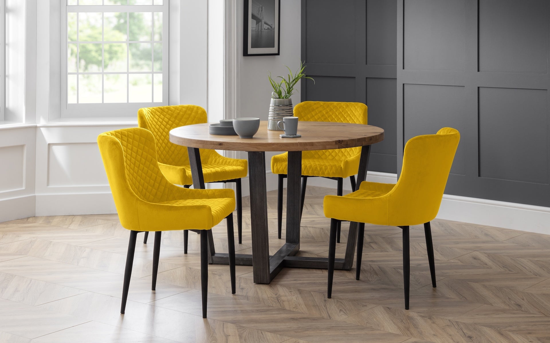 Luxe Velvet Dining Chairs - Mustard (Set Of 2) – Julian Bowen, view 5