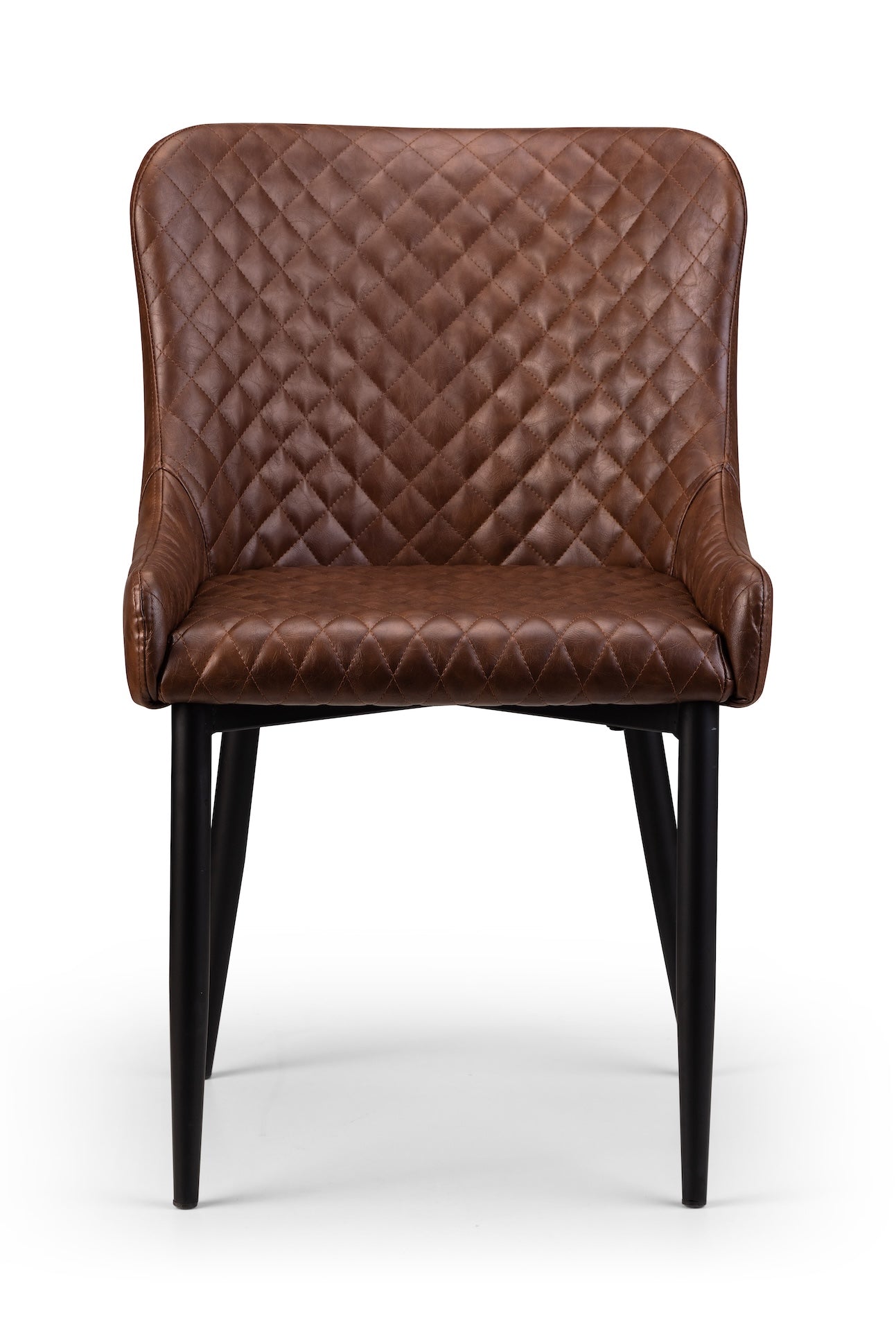 Luxe Faux Leather Dining Chairs Brown (Set Of 2) – Julian Bowen, view 4