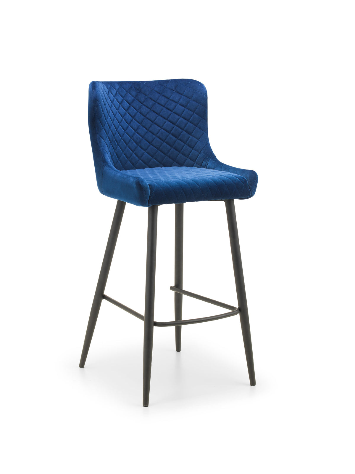 Luxe Velvet Bar Stool - Blue