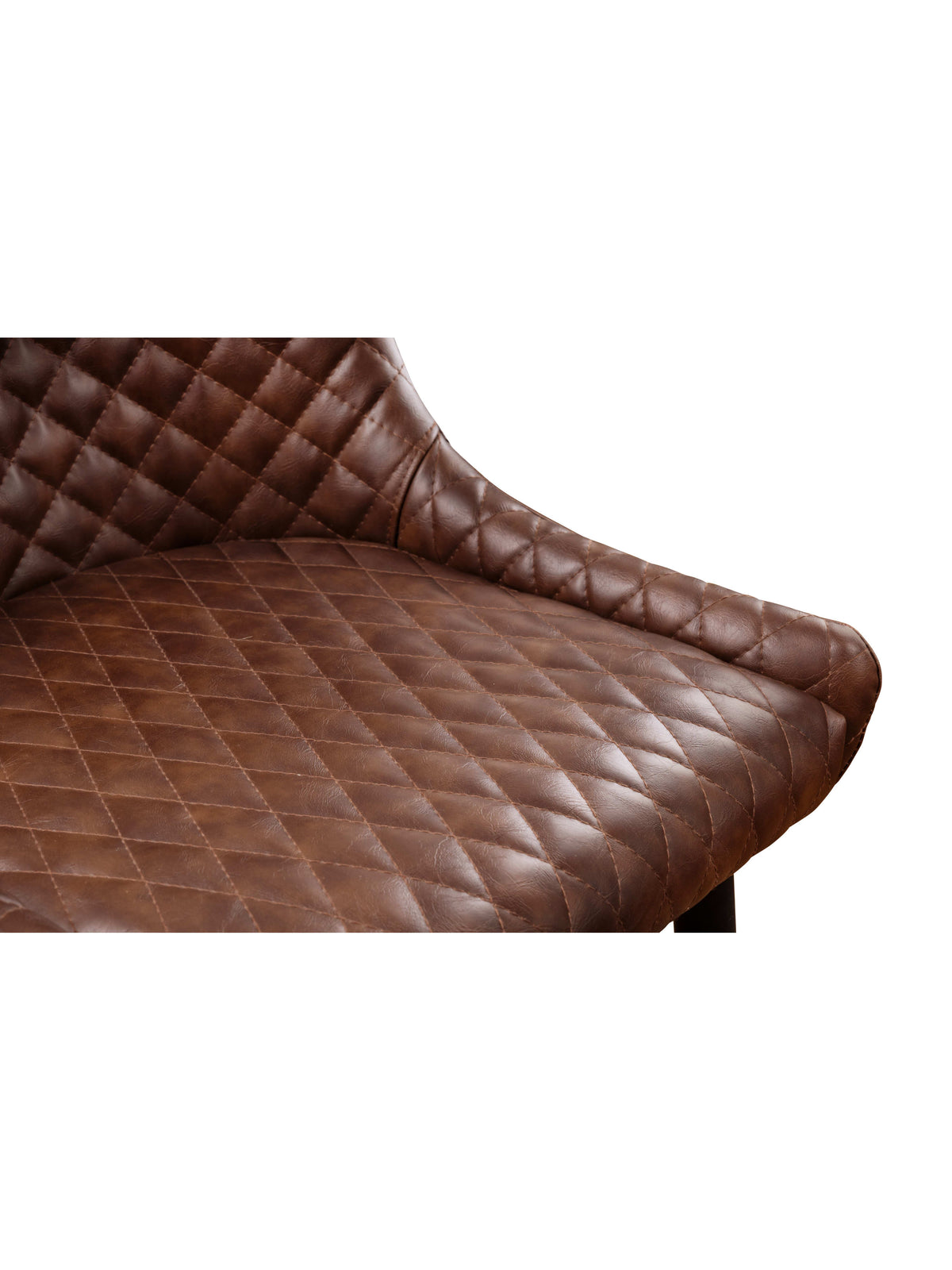 Luxe Faux Leather Barstool - Brown