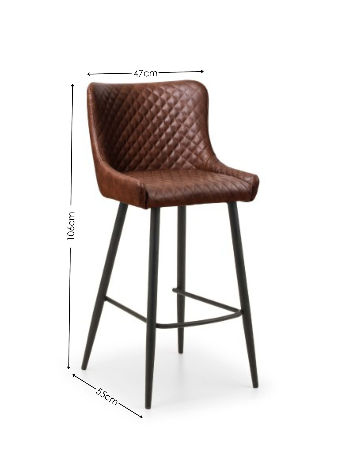 Luxe Faux Leather Barstool - Brown