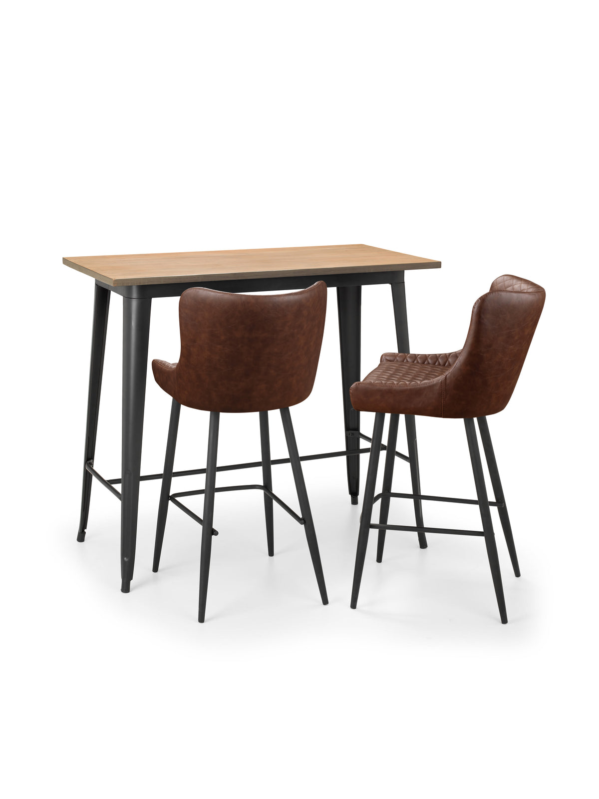 Luxe Faux Leather Barstool - Brown