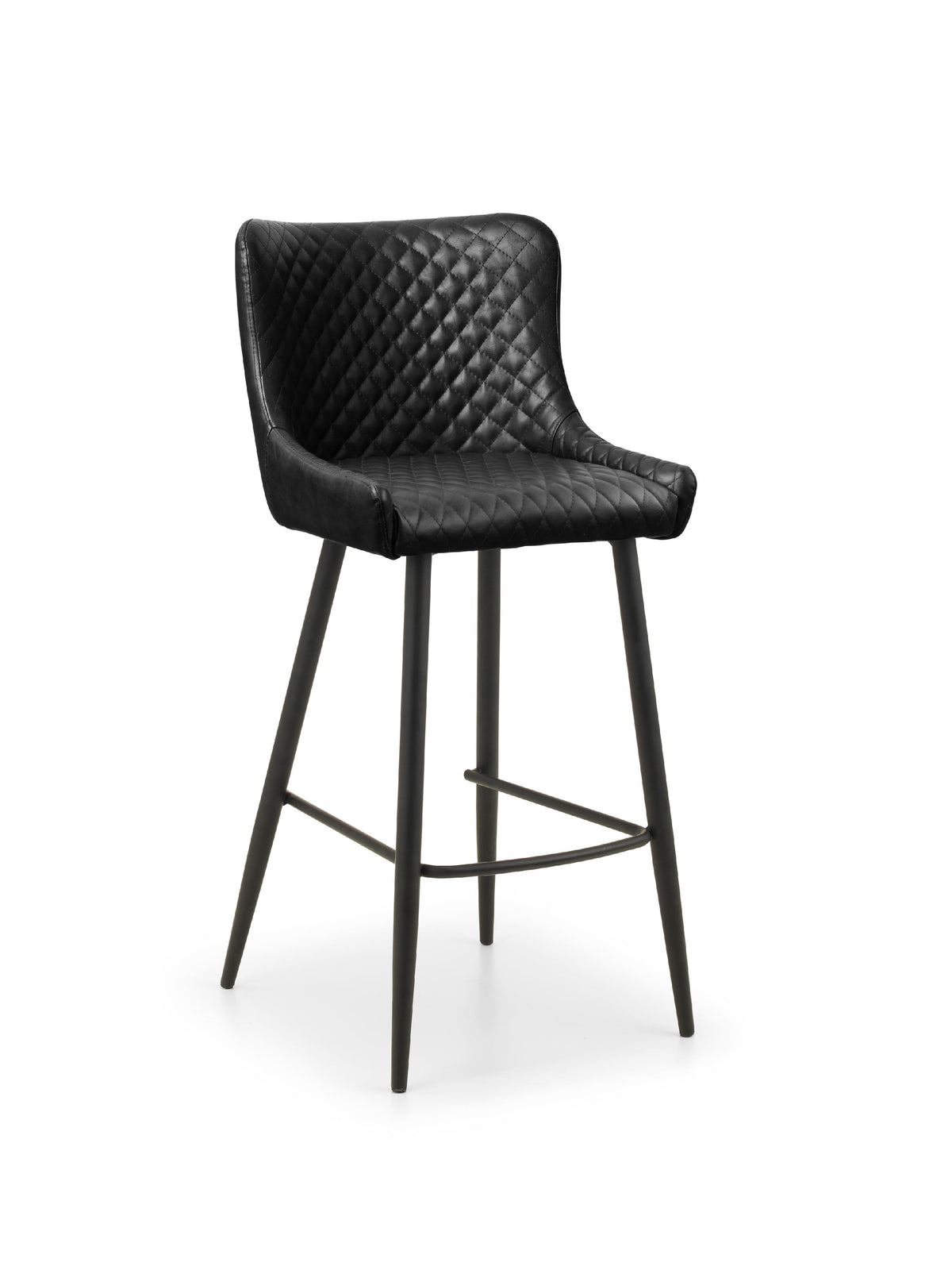 Luxe Faux Leather Barstool - Black
