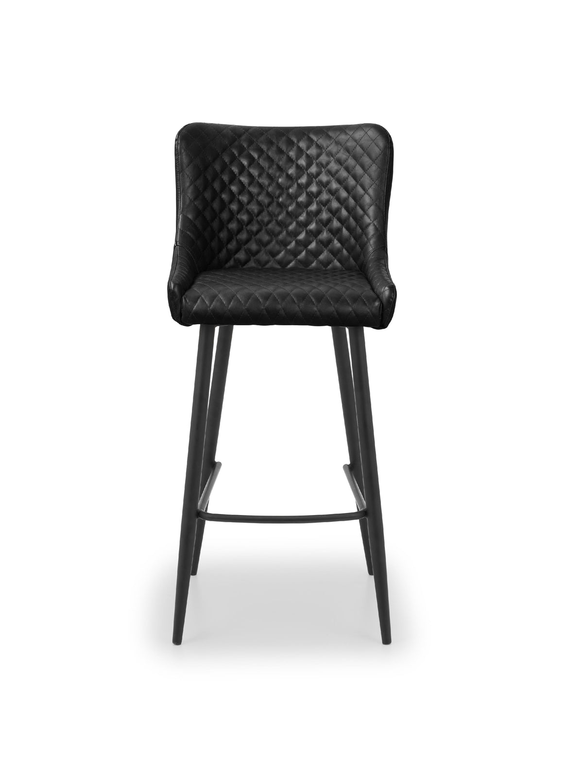 Luxe Faux Leather Barstool - Black