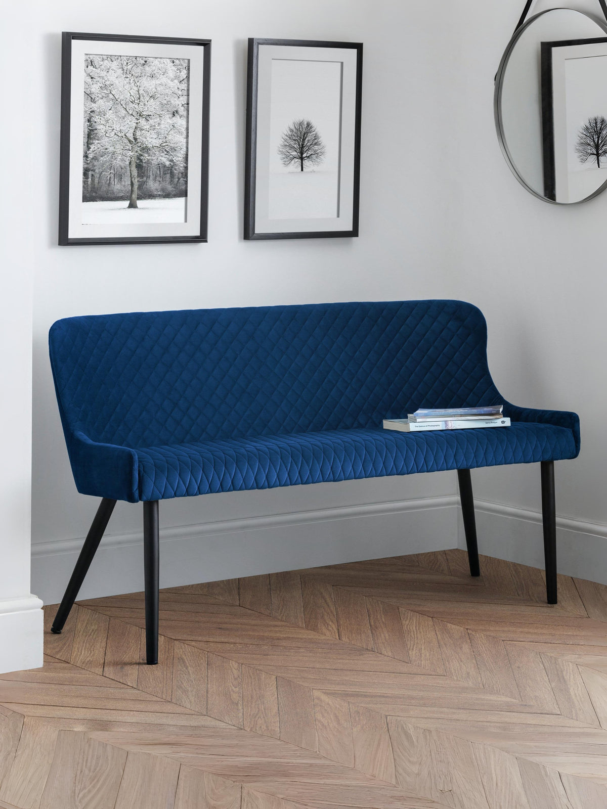 Luxe High Back Bench - Blue