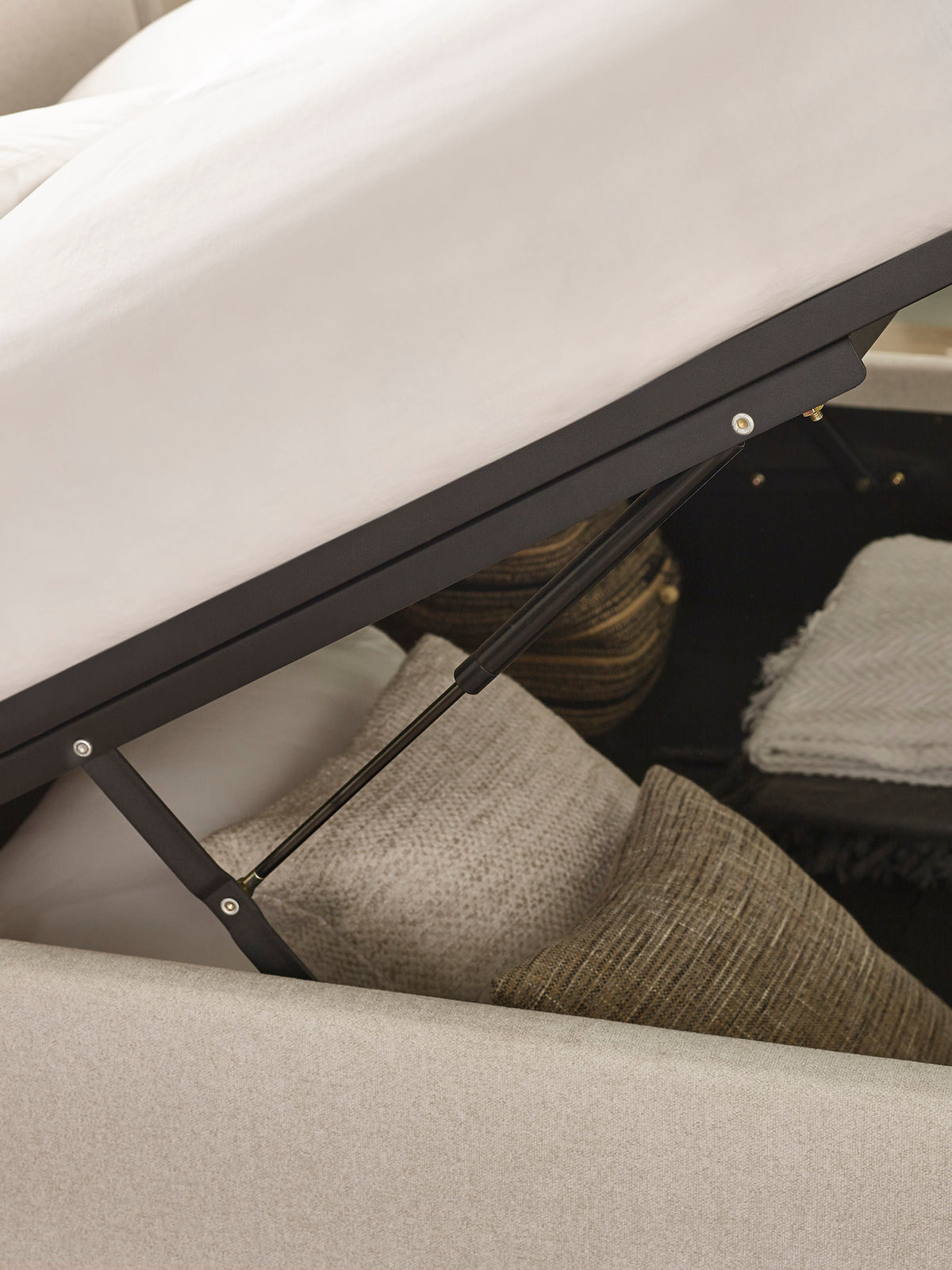 Maddock Ottoman Storage Bed - Beige