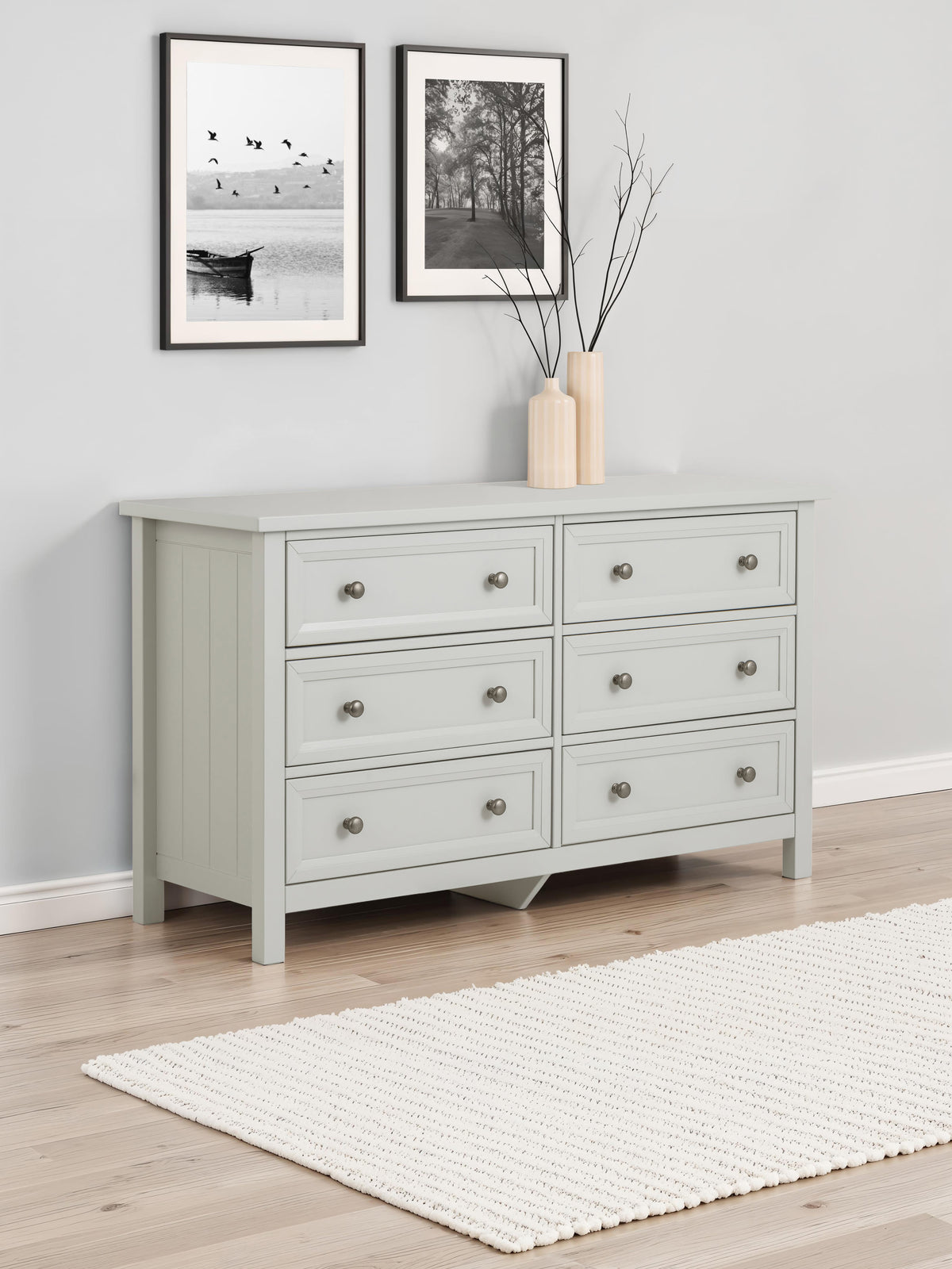 Maine 6 Drawer Wide Chest- Dove Grey