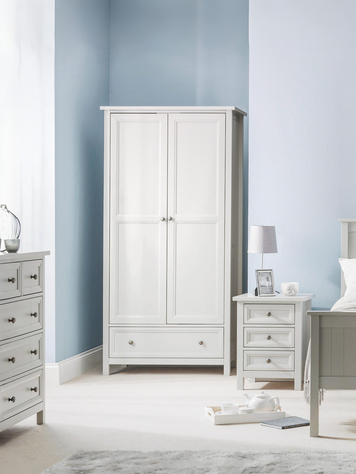 Maine 2 Door Combination Wardrobe - Dove Grey