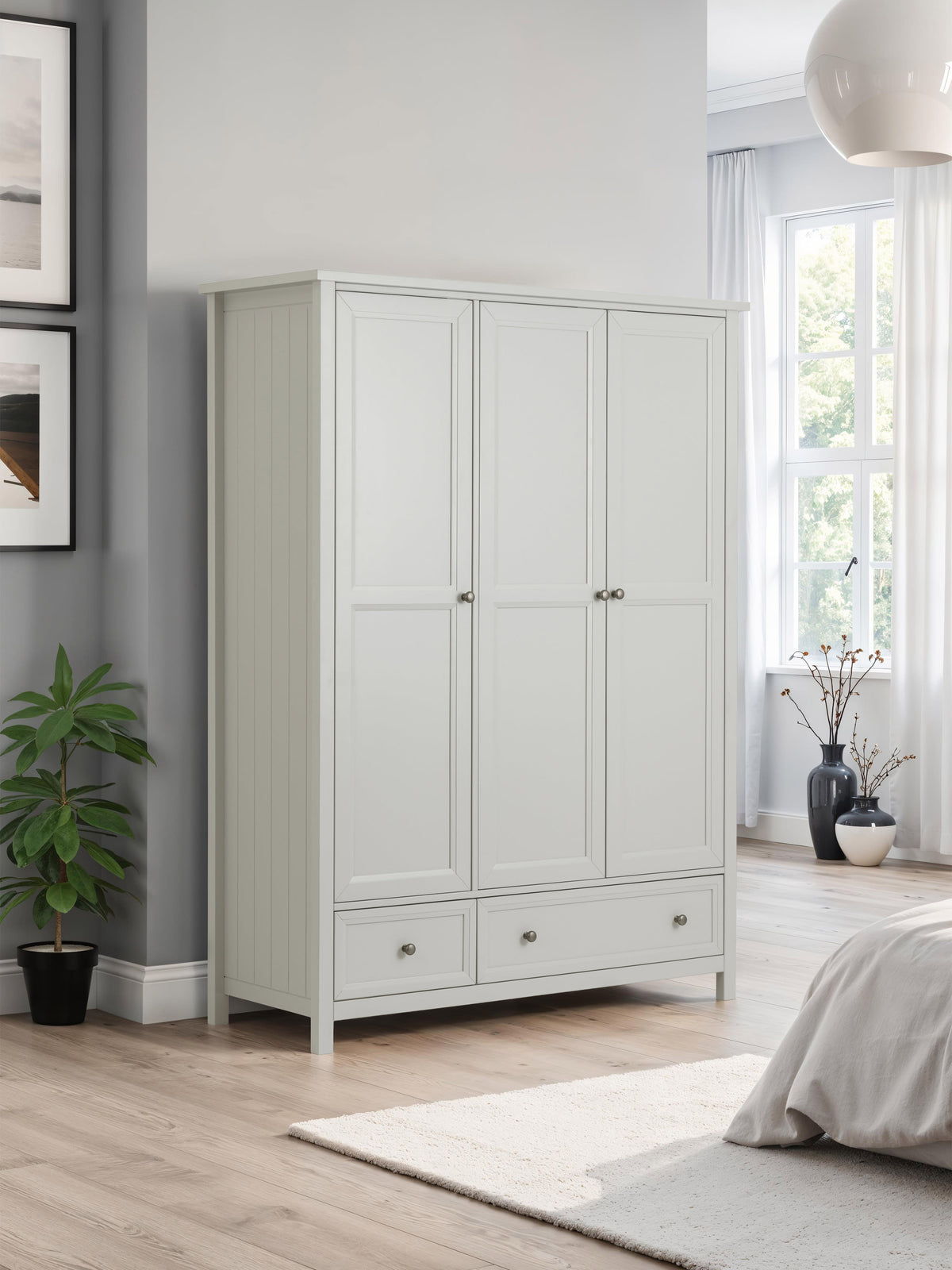 Maine 3 Door Combination Wardrobe - Dove Grey