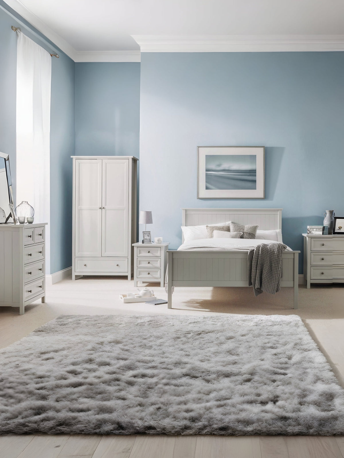 Maine Wooden Bed - Dove Grey