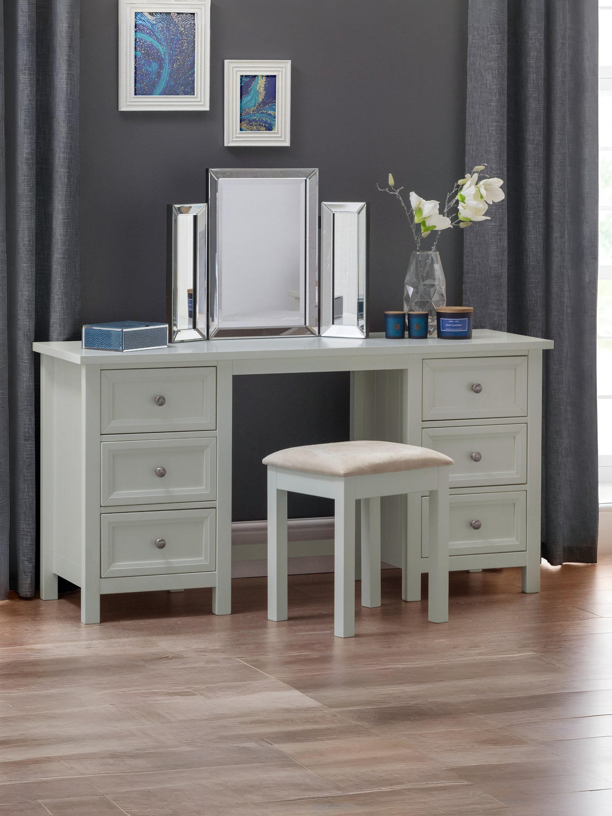 Maine Dressing Stool- Dove Grey