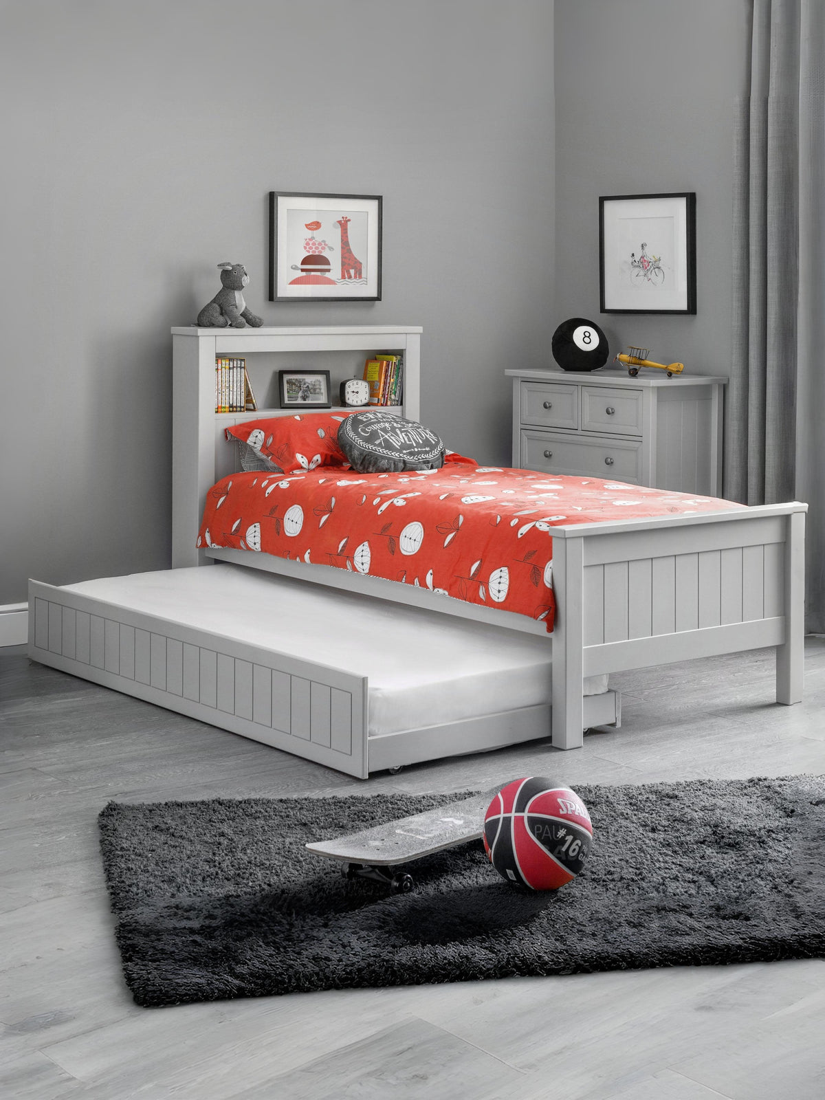 Maine Bookcase Bed Dove Grey