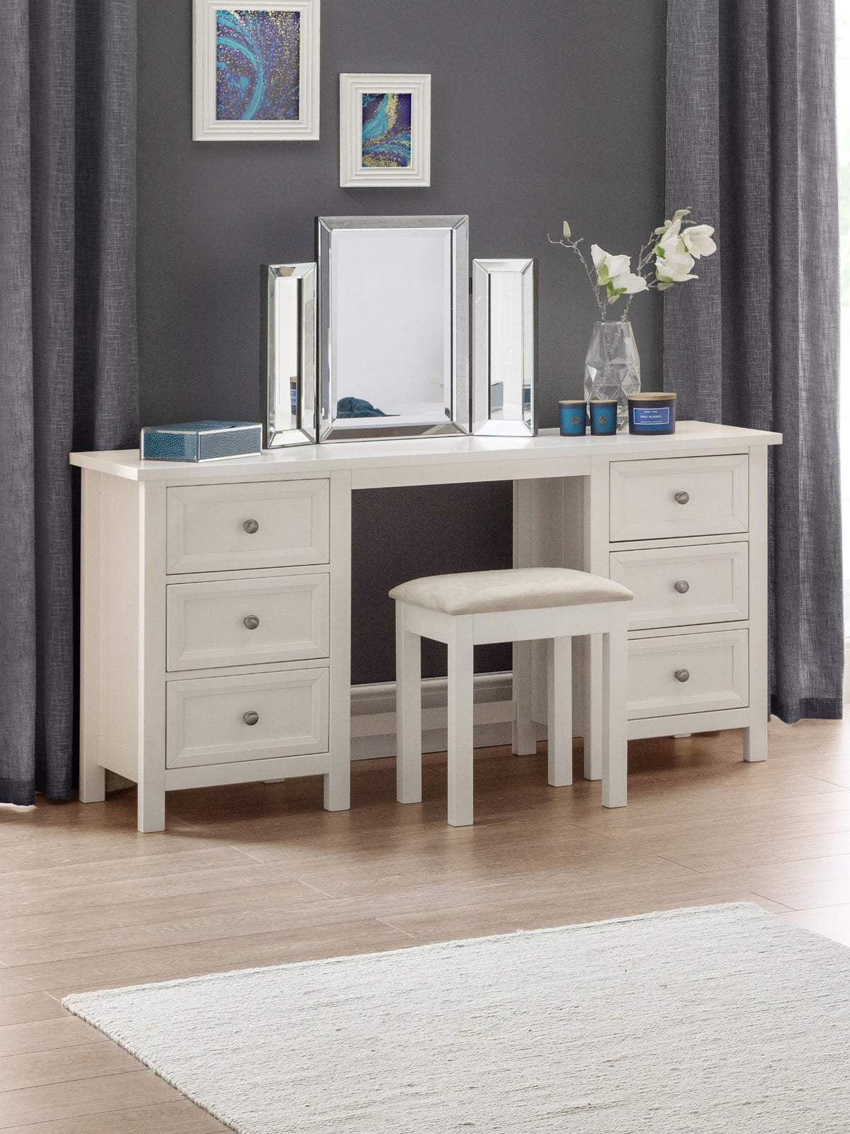 Maine Dressing Table - Surf White