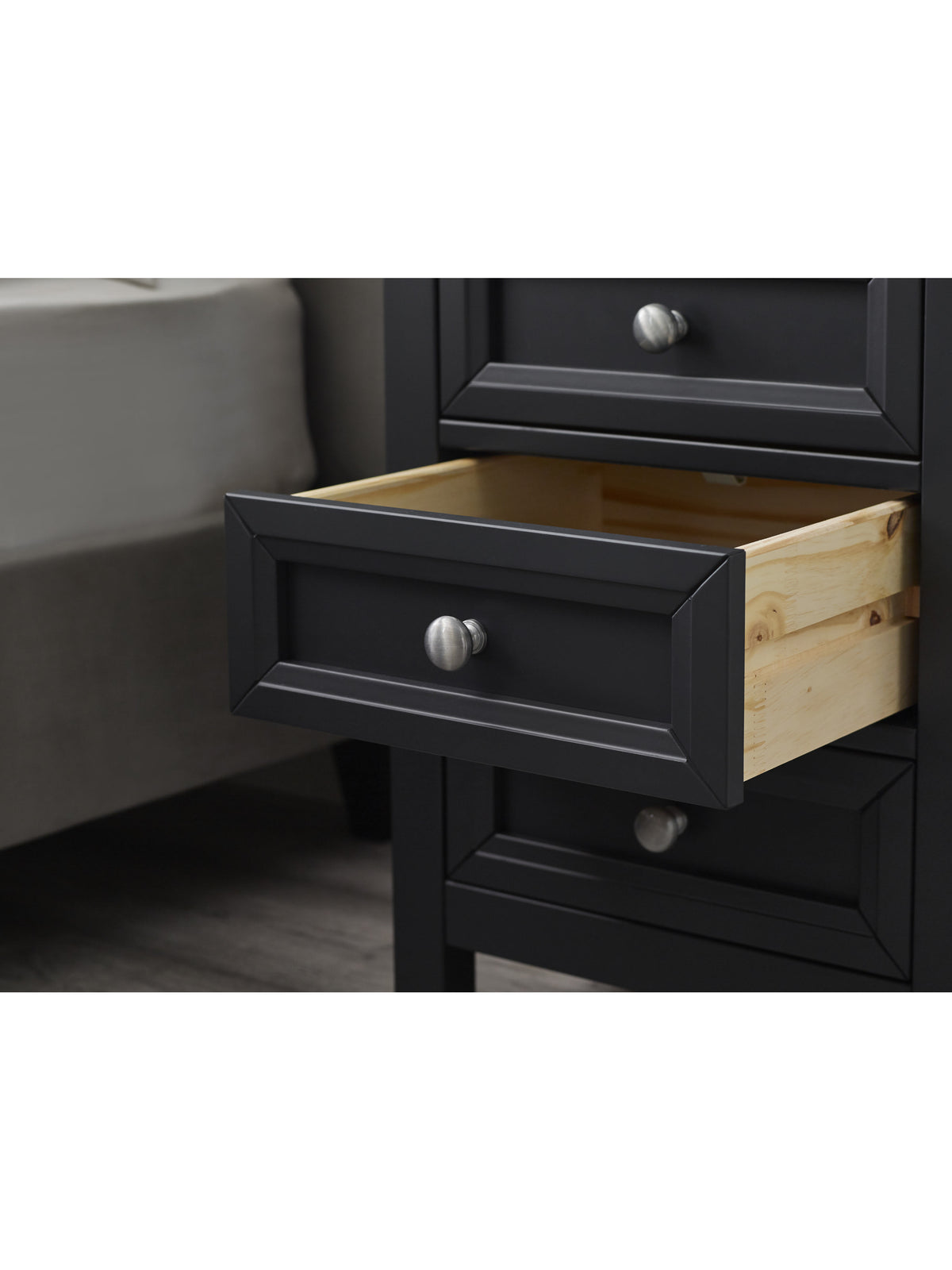 Maine 3 Drawer Bedside - Anthracite