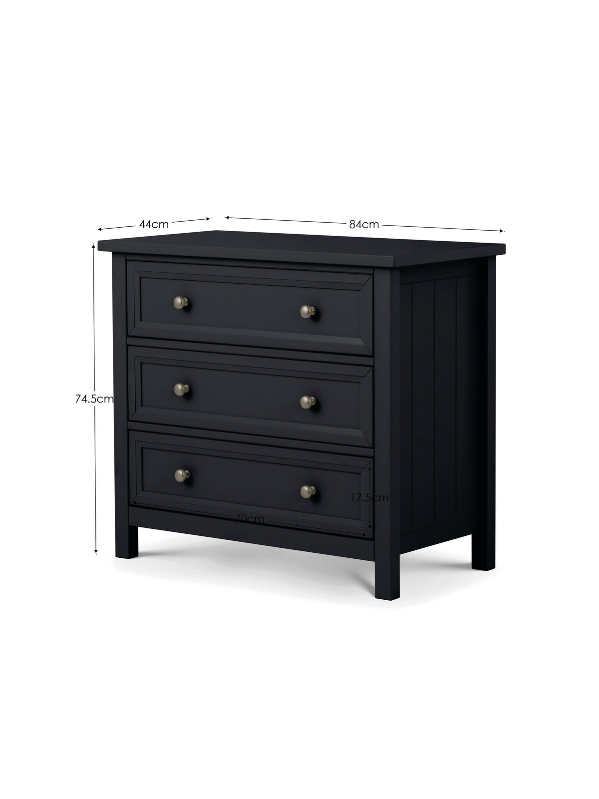 Maine 3 Drawer Chest - Anthracite