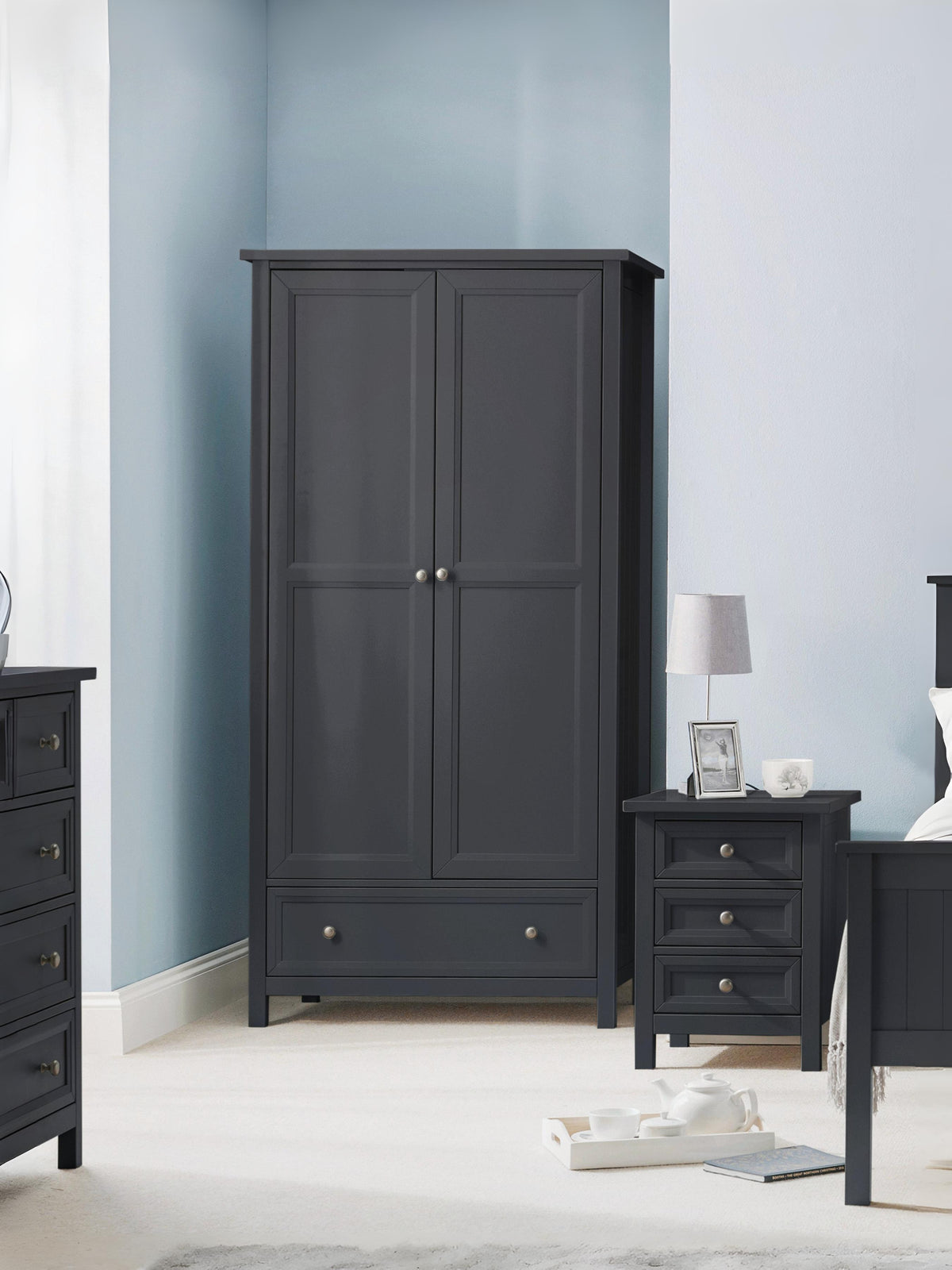 Maine 2 Door Combination Wardrobe - Anthracite