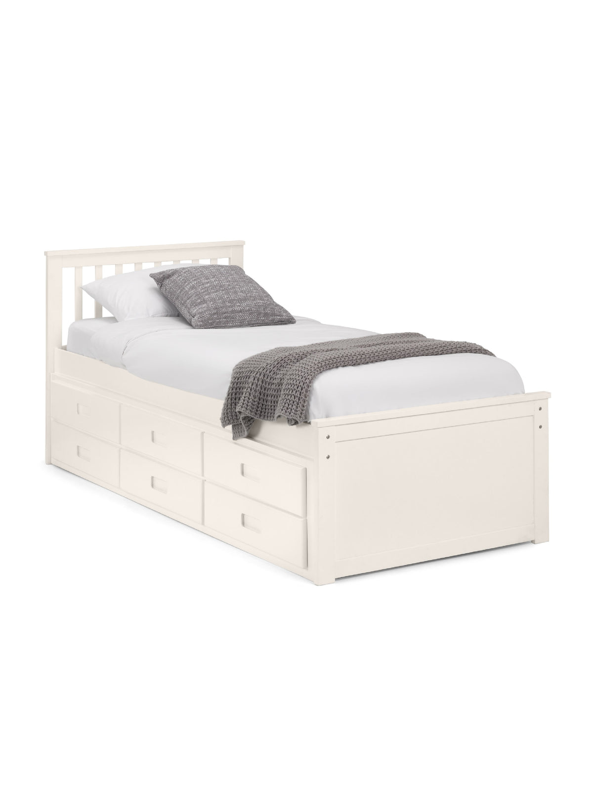 Maisie Bed With Underbed And Drawers - Surf White