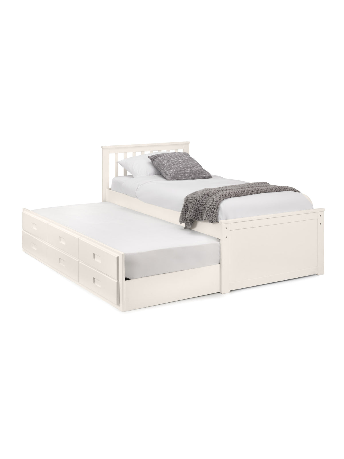 Maisie Bed With Underbed And Drawers - Surf White