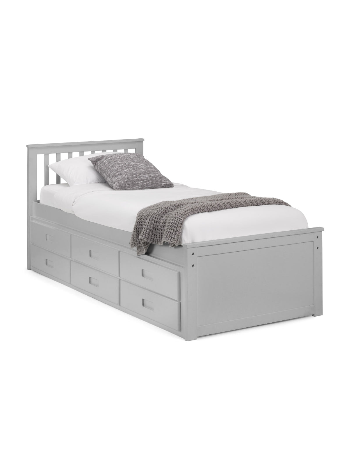 Maisie Bed With Underbed And Drawers - Light Grey