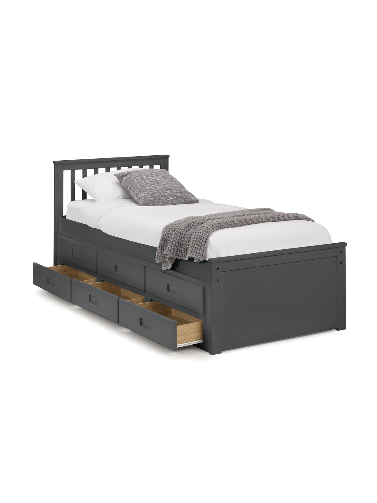 Maisie Bed With Underbed And Drawers - Anthracite