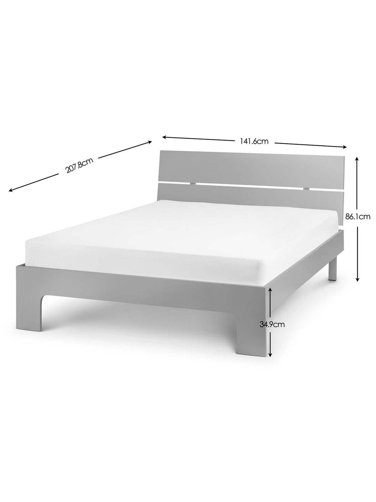 Manhattan Bed - Grey High Gloss