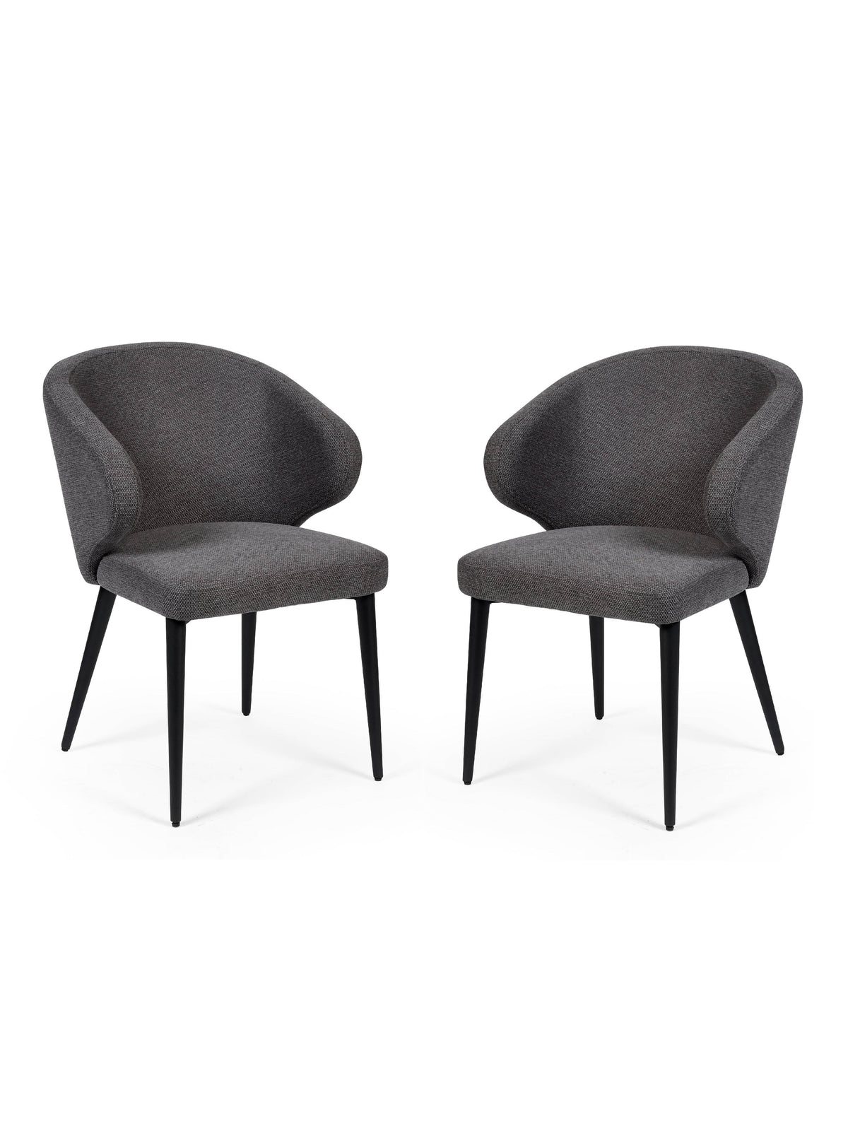 Marcus Mid Grey Fabric Dining Chairs (Set of 2)