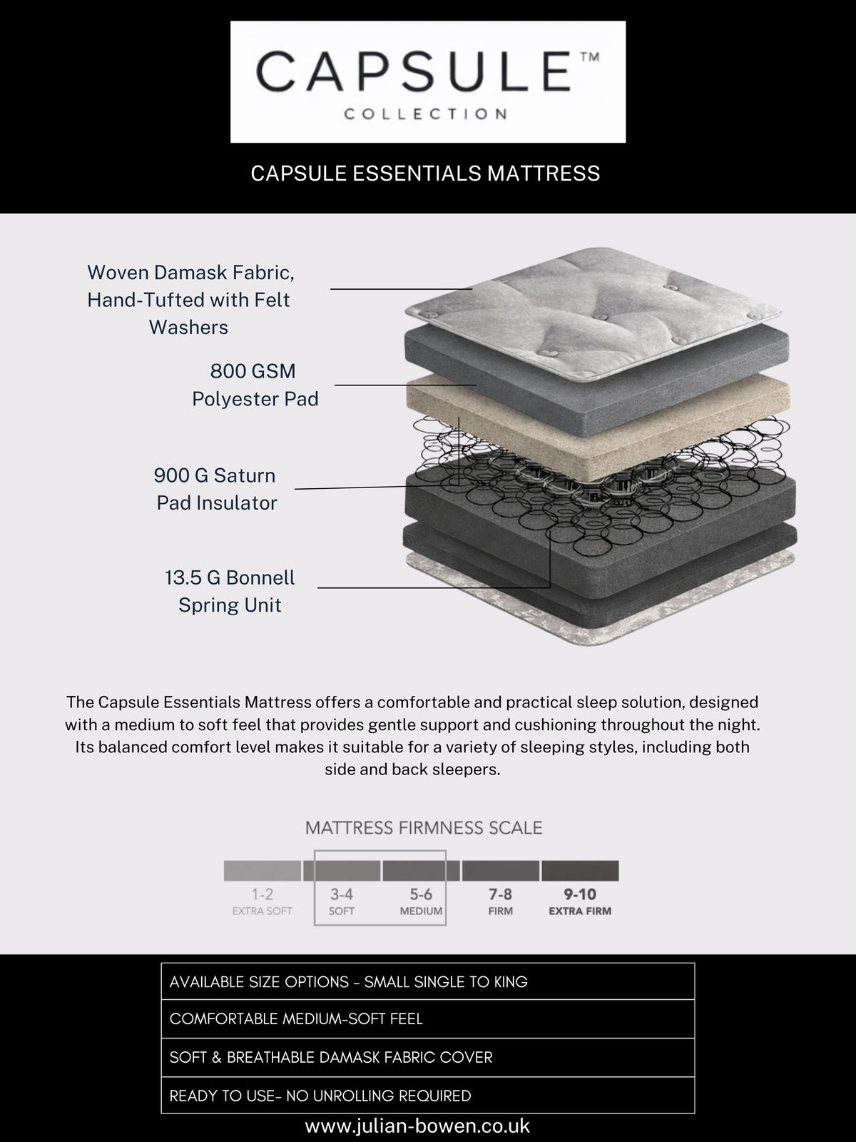 Capsule Essentials Mattress – White