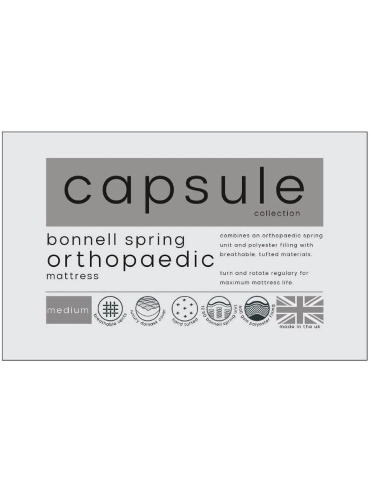 Capsule Orthopaedic Mattress – White