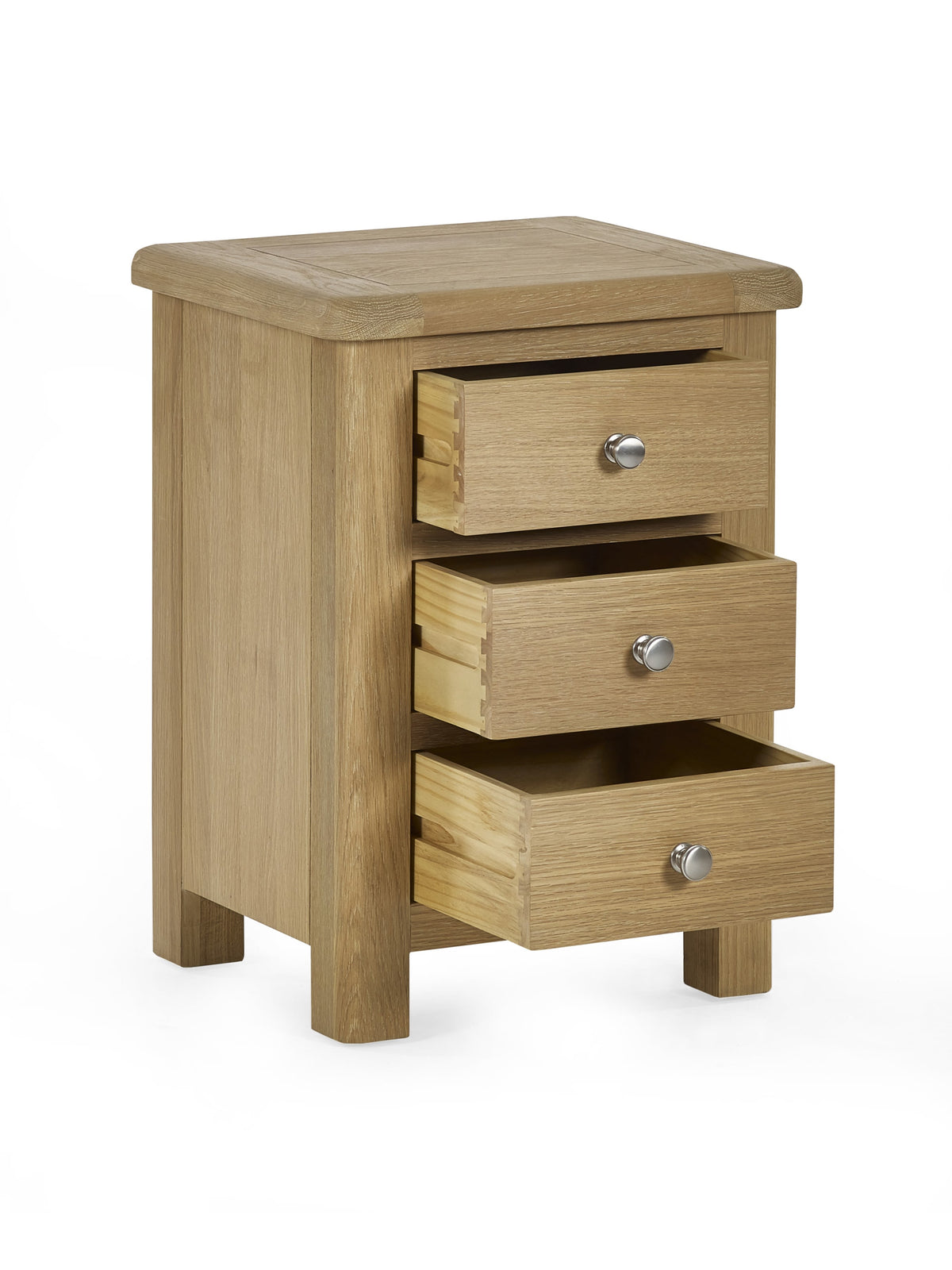 Memphis Limed Oak 3 Drawer Bedside