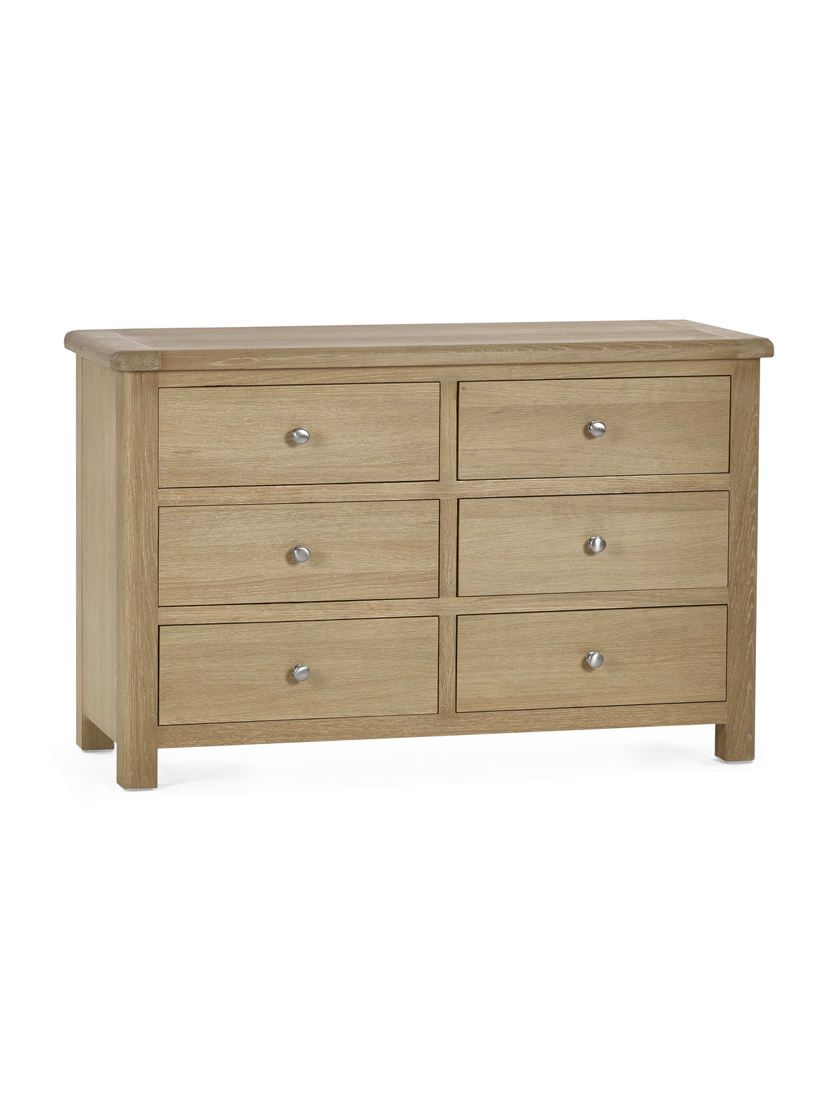Memphis Limed Oak 6 Drawer Wide Chest