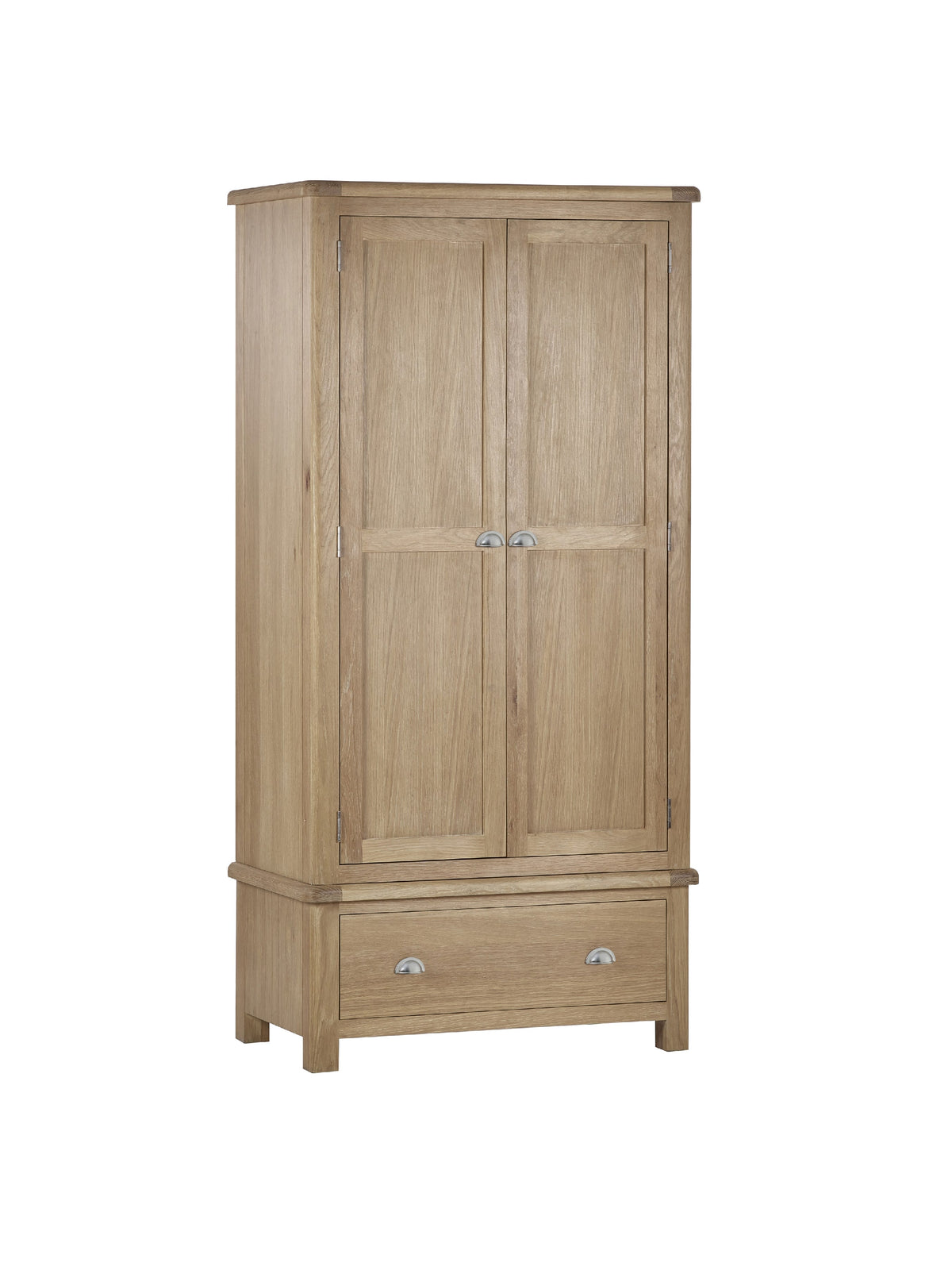 Memphis Limed Oak 2 Door 1 Drawer Wardrobe
