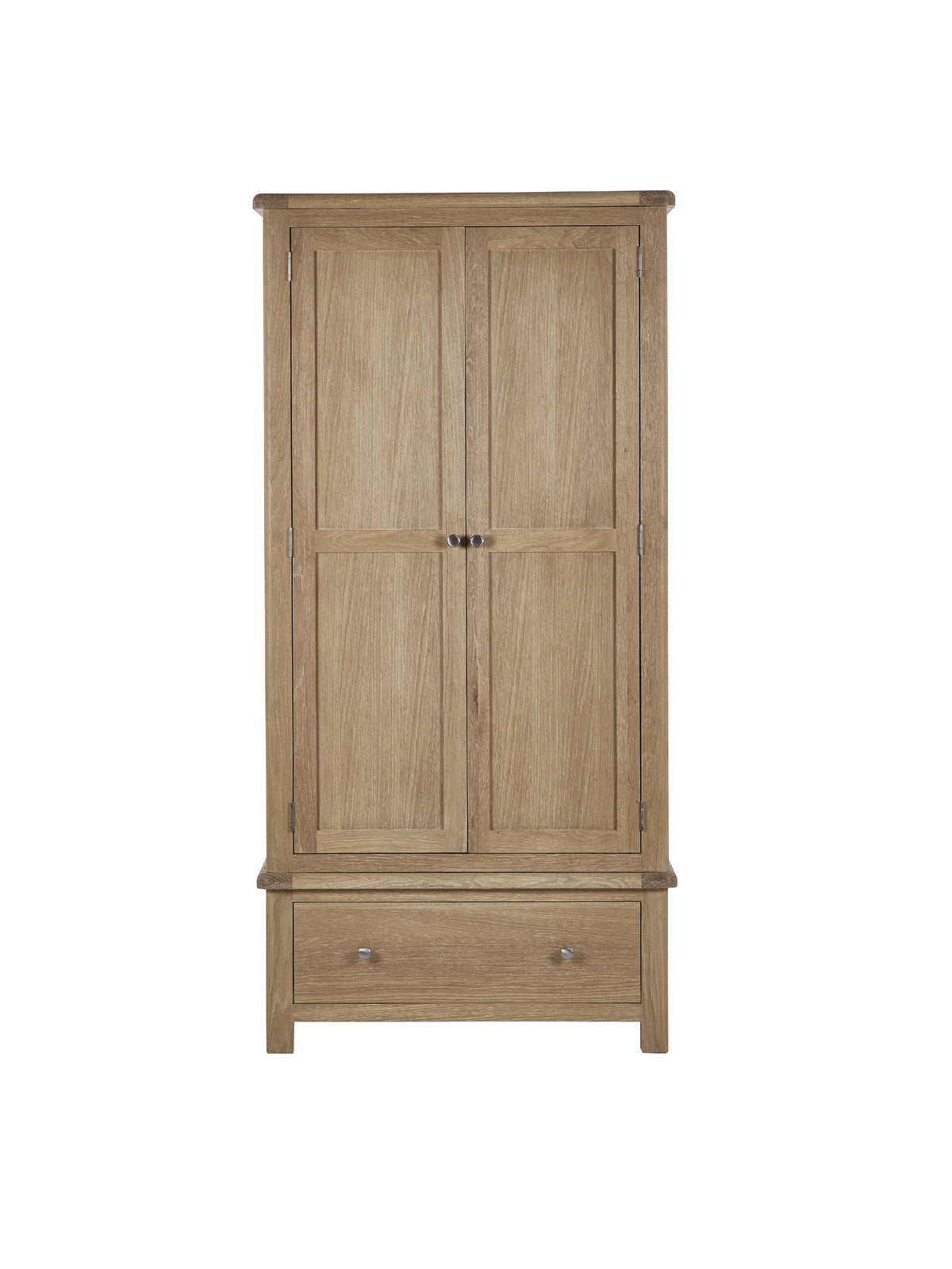 Memphis Limed Oak 2 Door 1 Drawer Wardrobe
