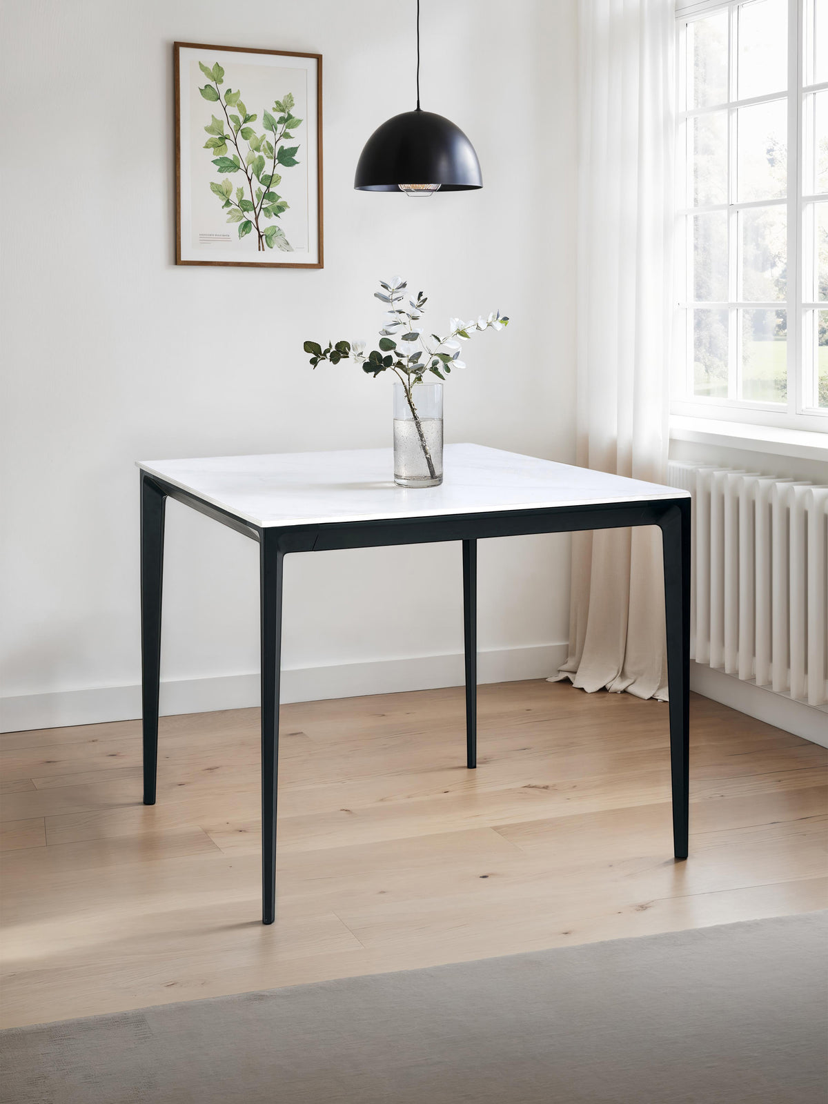 Miami Square Stone Top Dining Table - White Marble