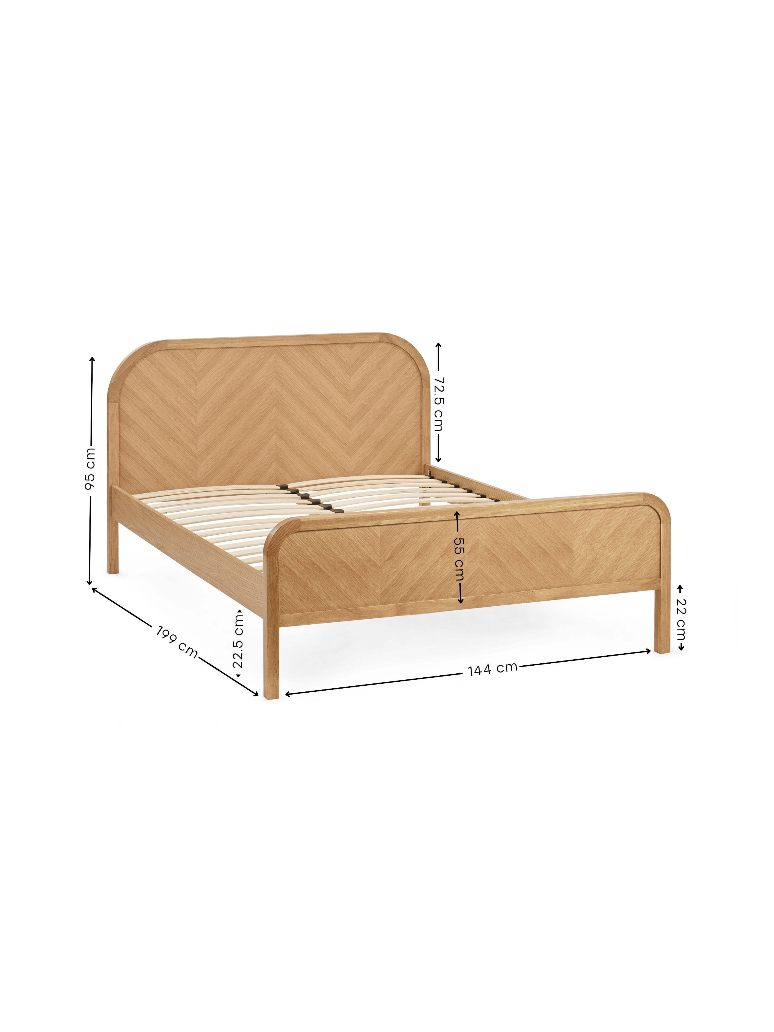 Milo Oak Effect Chevron Bed Frame – Light Oak