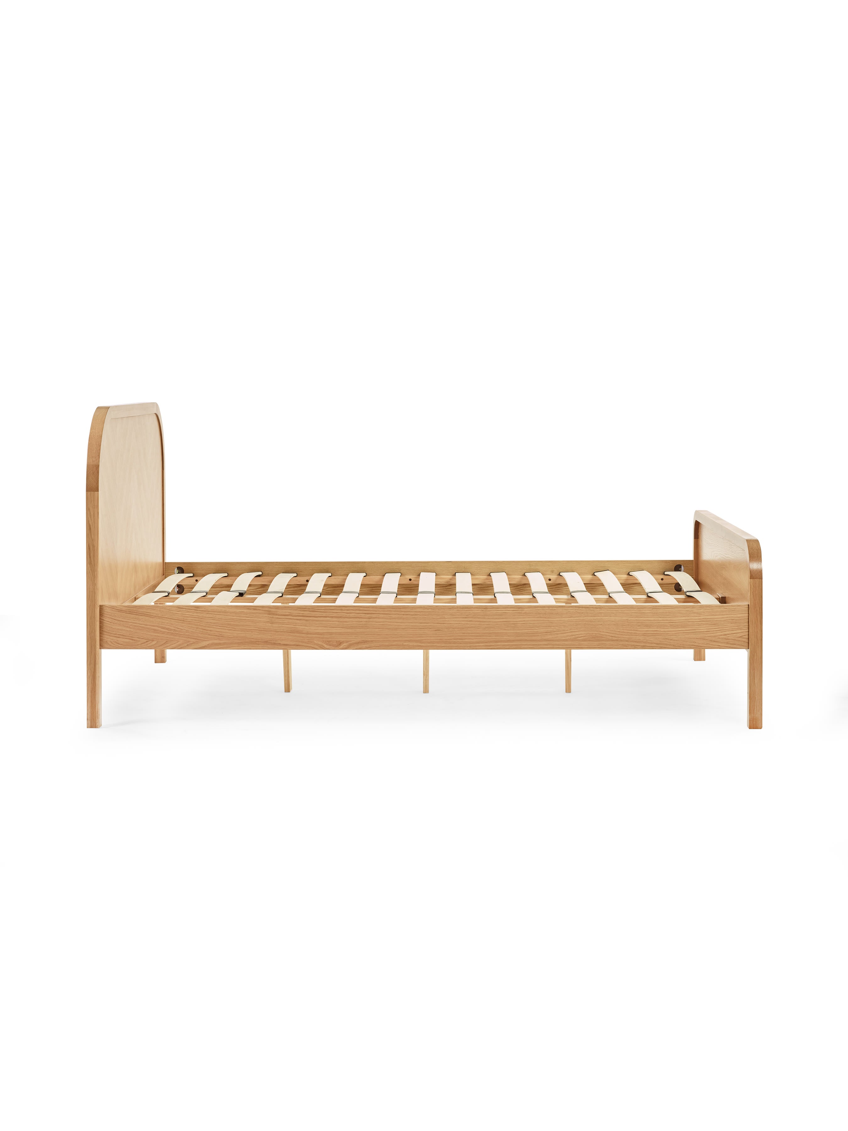 Milo Oak Effect Chevron Bed Frame – Light Oak