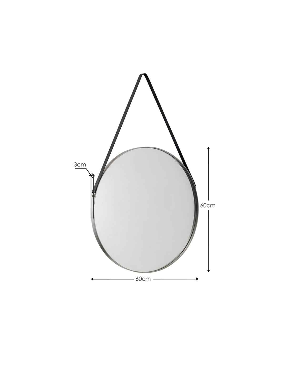Opera Round Pewter Mirror