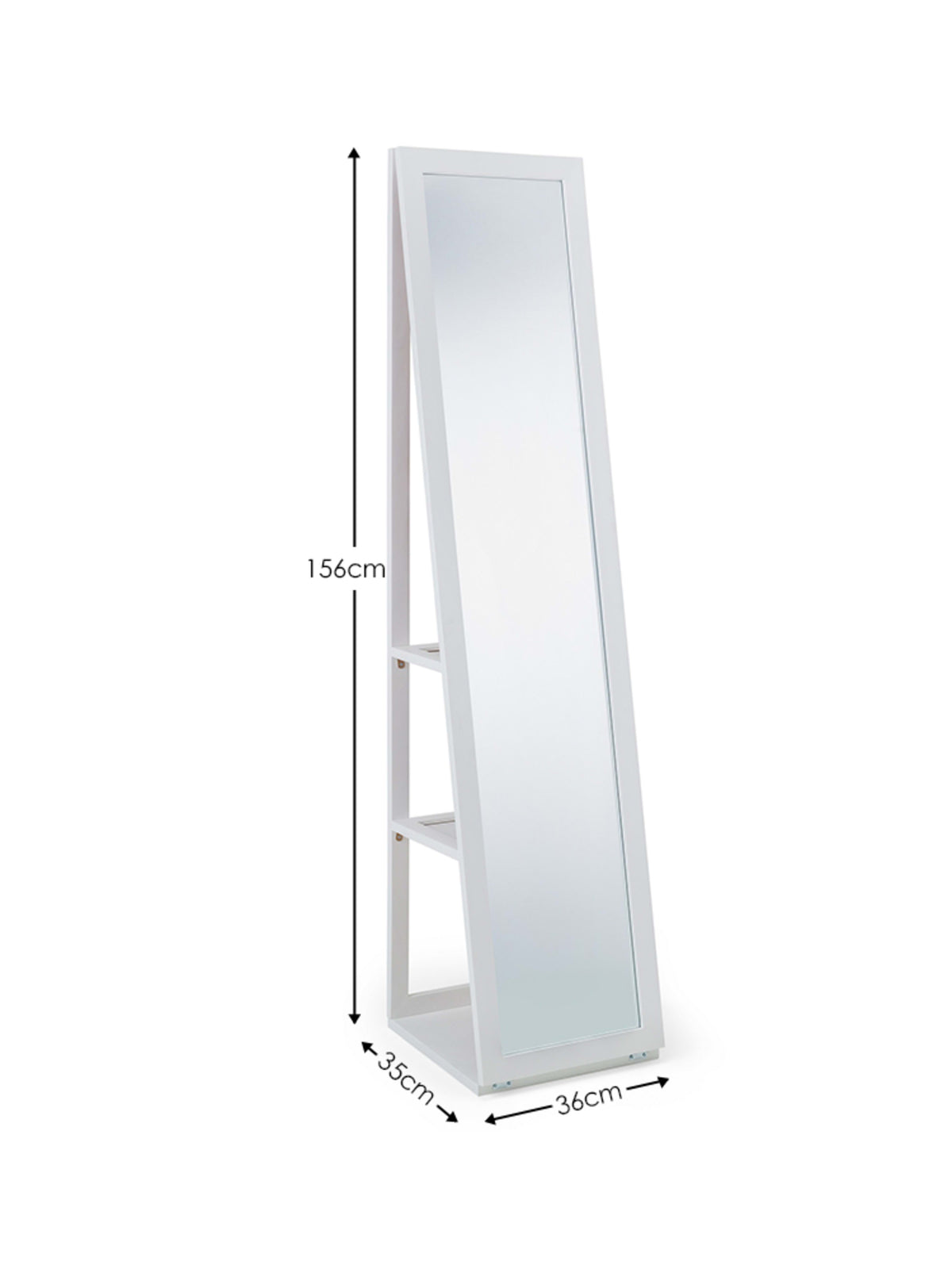 Fresco White Storage Mirror