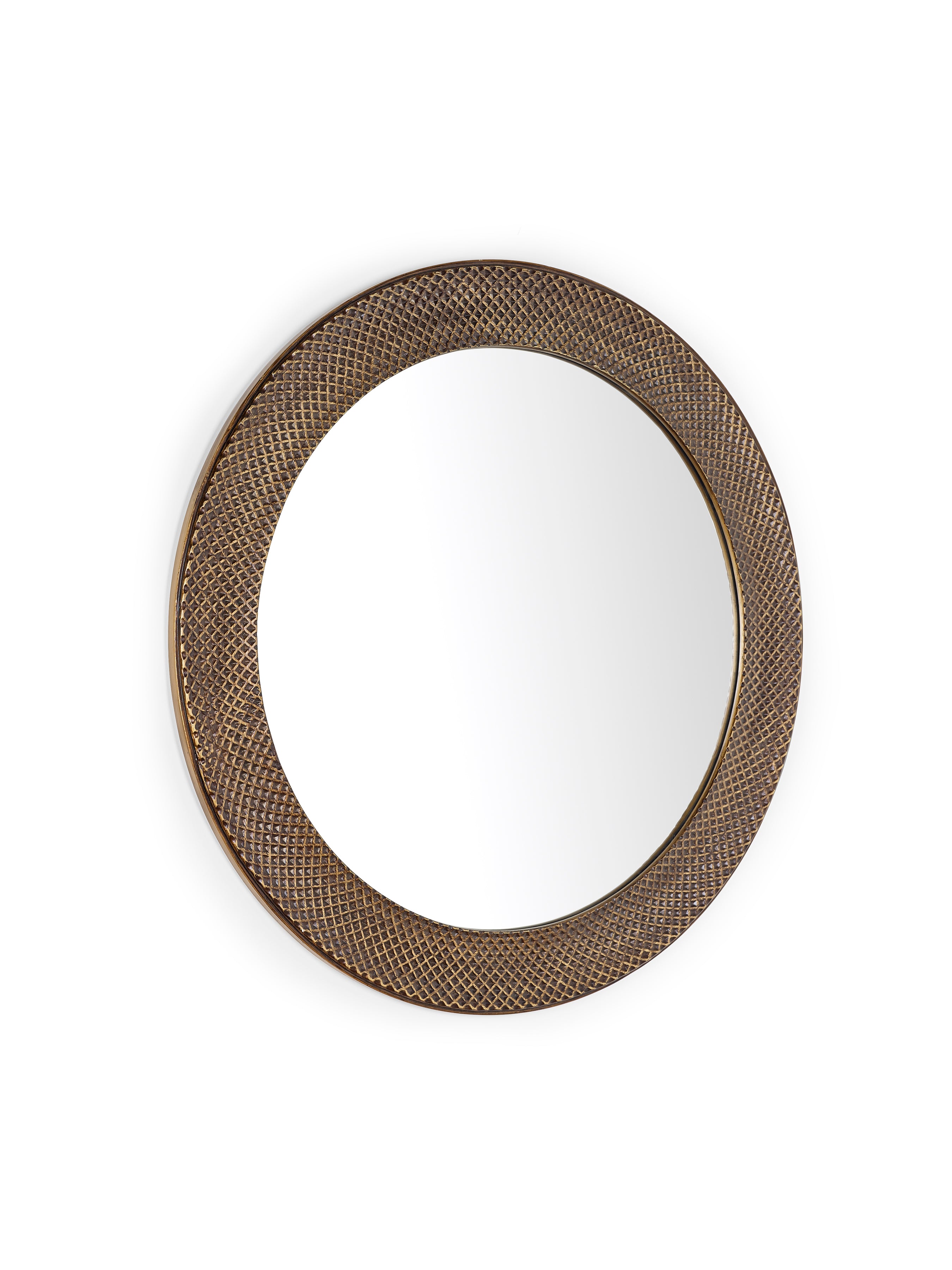 Iggy Round Wall Mirror – Brass Effect