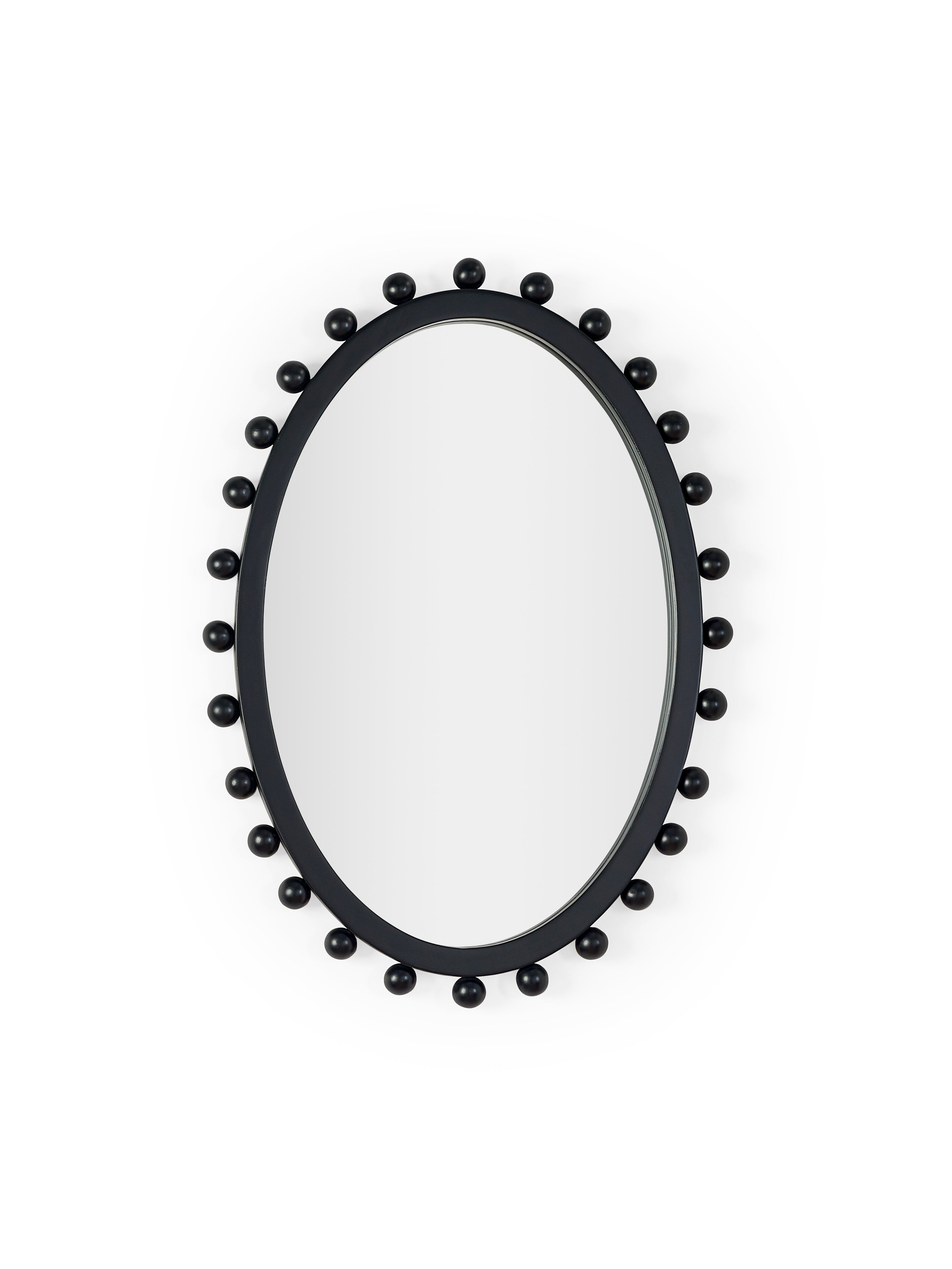 Hendrix Oval Beaded Wall Mirror – Black