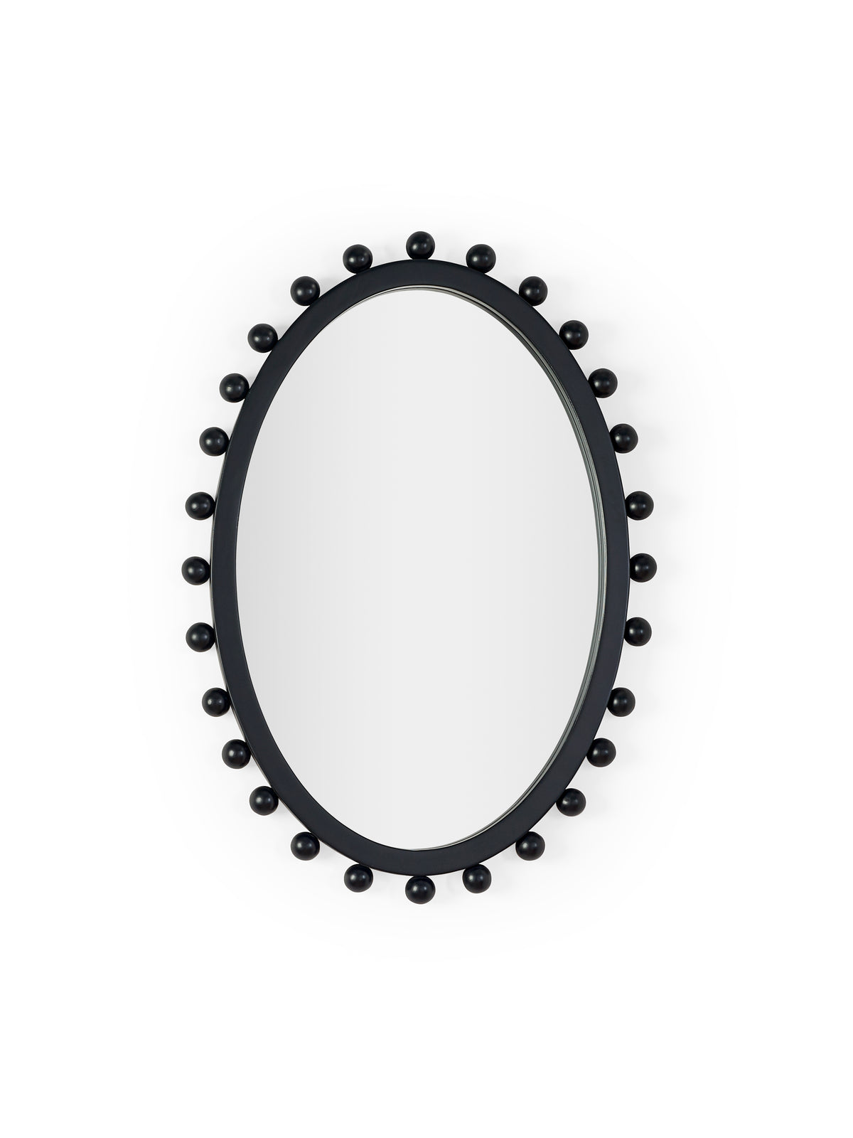 Hendrix Oval Beaded Wall Mirror – Black