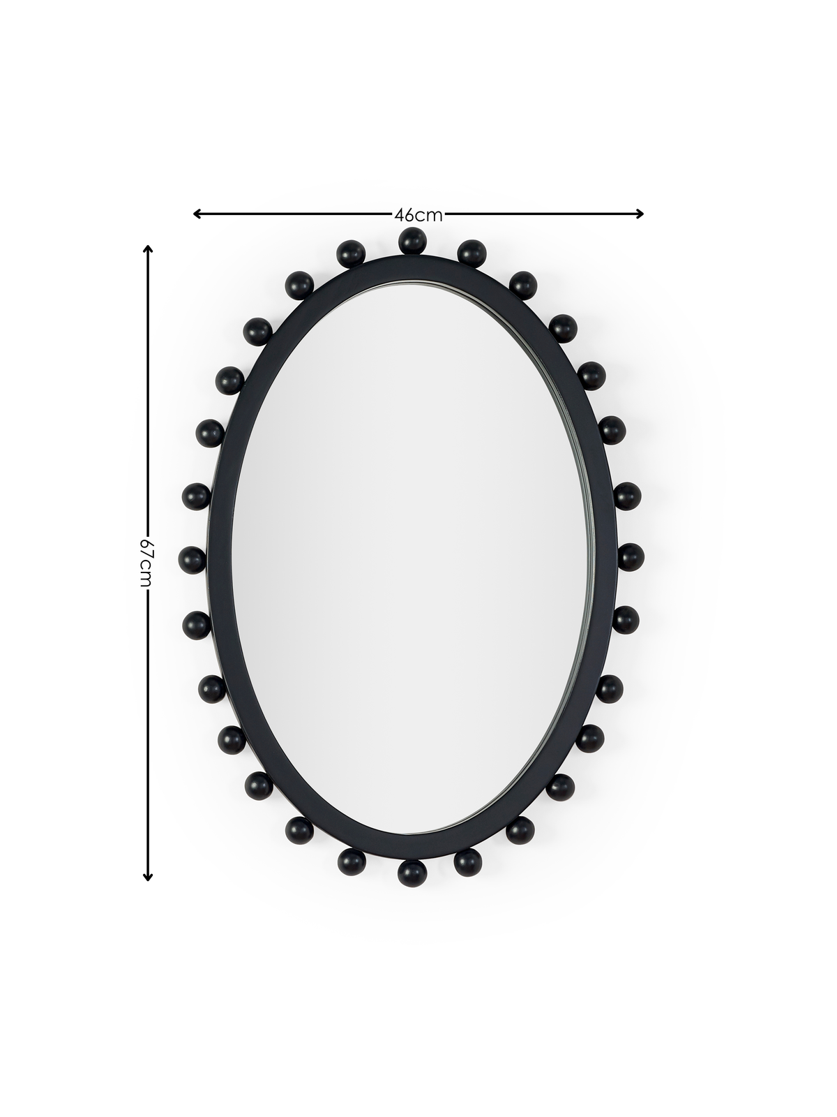 Hendrix Oval Beaded Wall Mirror – Black