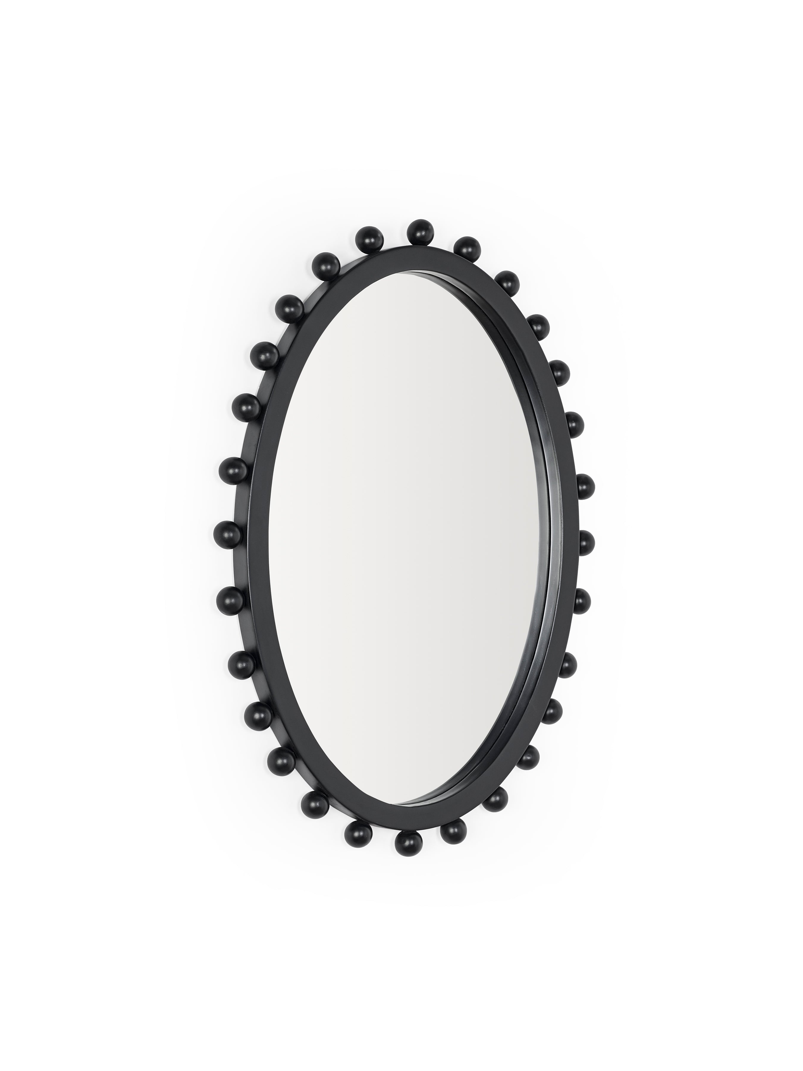 Hendrix Oval Beaded Wall Mirror – Black